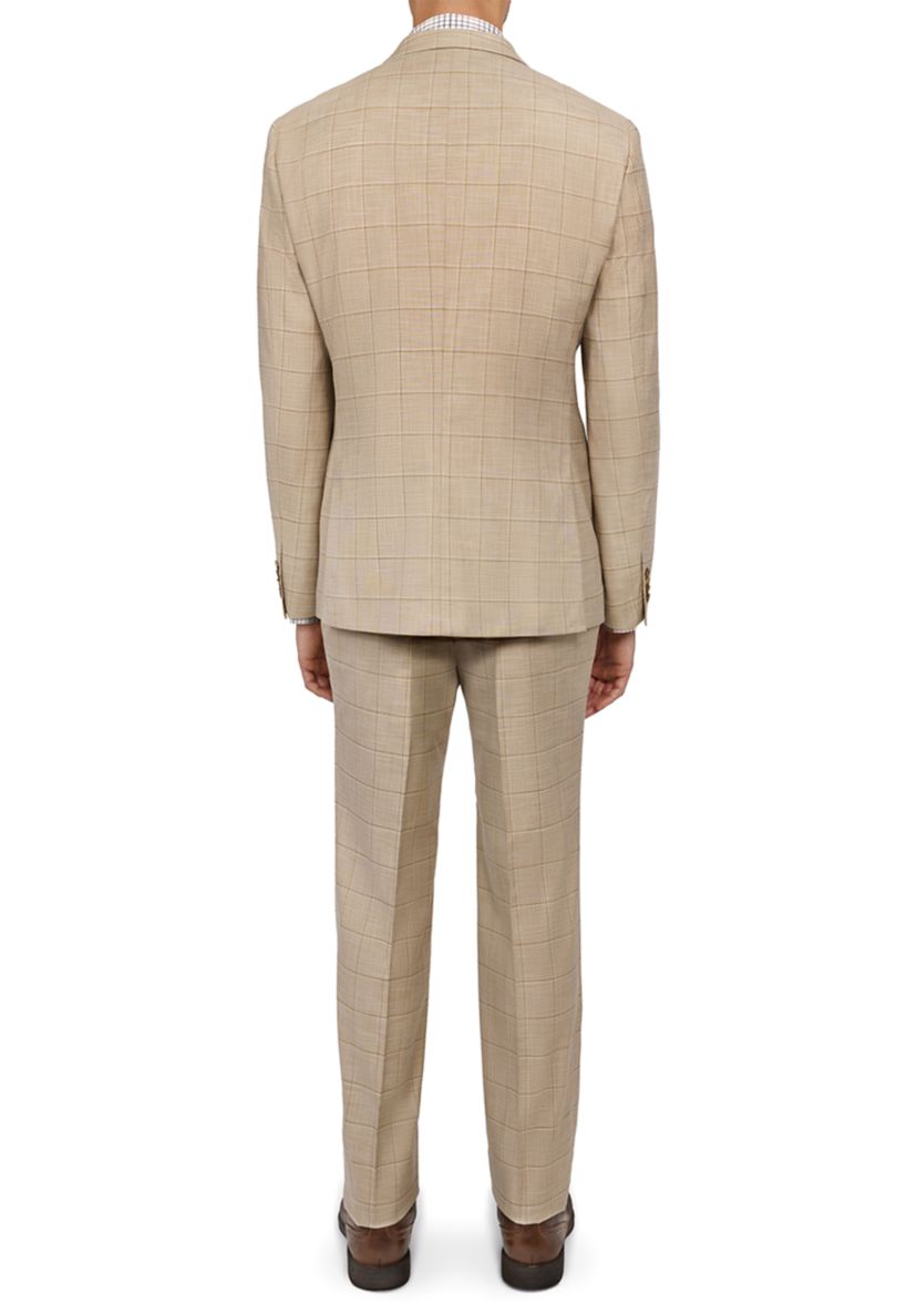 Mens Slim Fit Windowpane Suit Coat