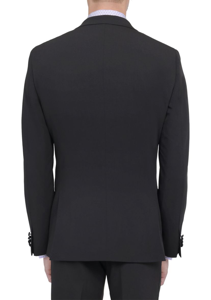 Mens Slim Fit Black Peak Lapel Tuxedo Jacket