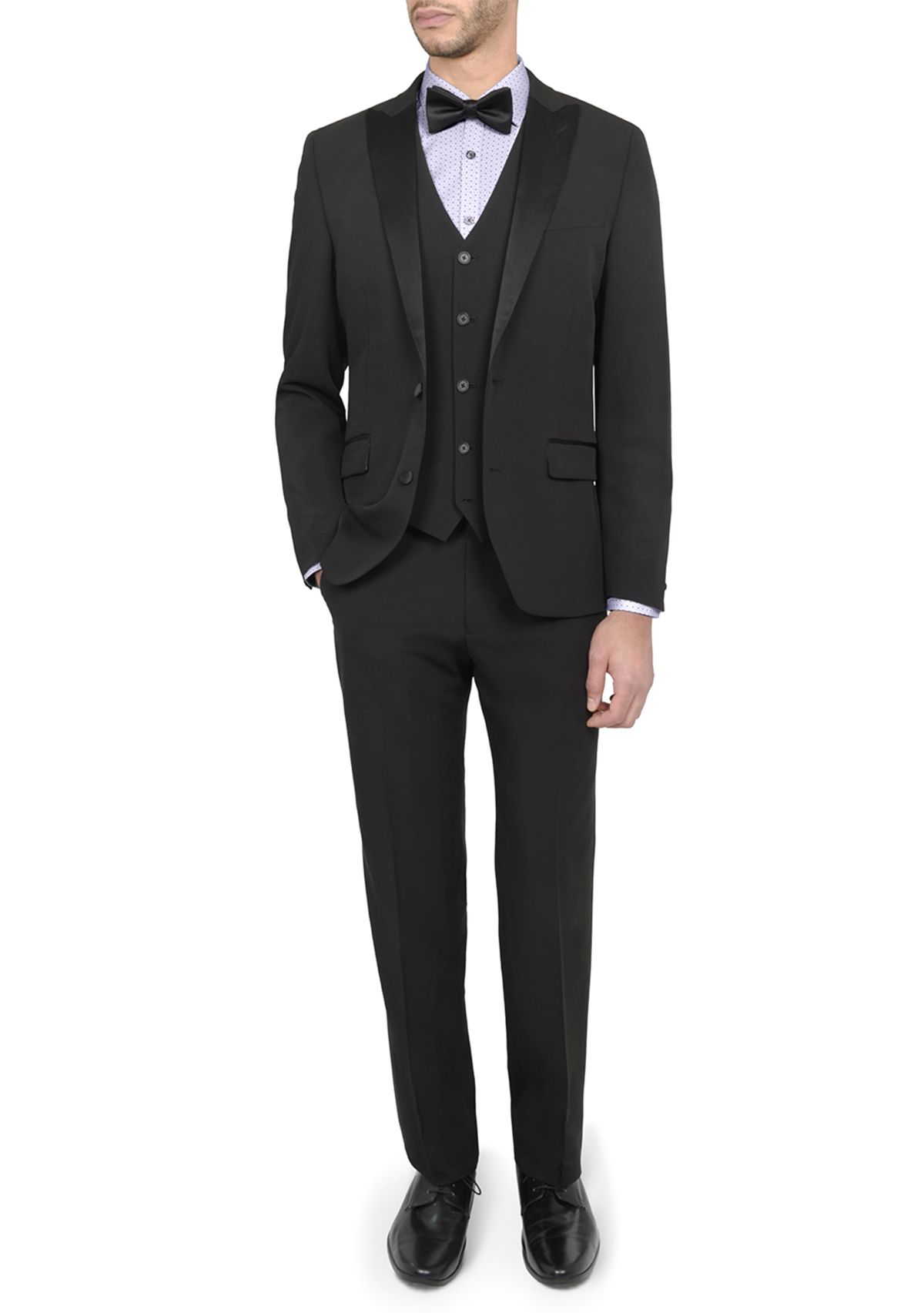 Mens Slim Fit Black Peak Lapel Tuxedo Jacket