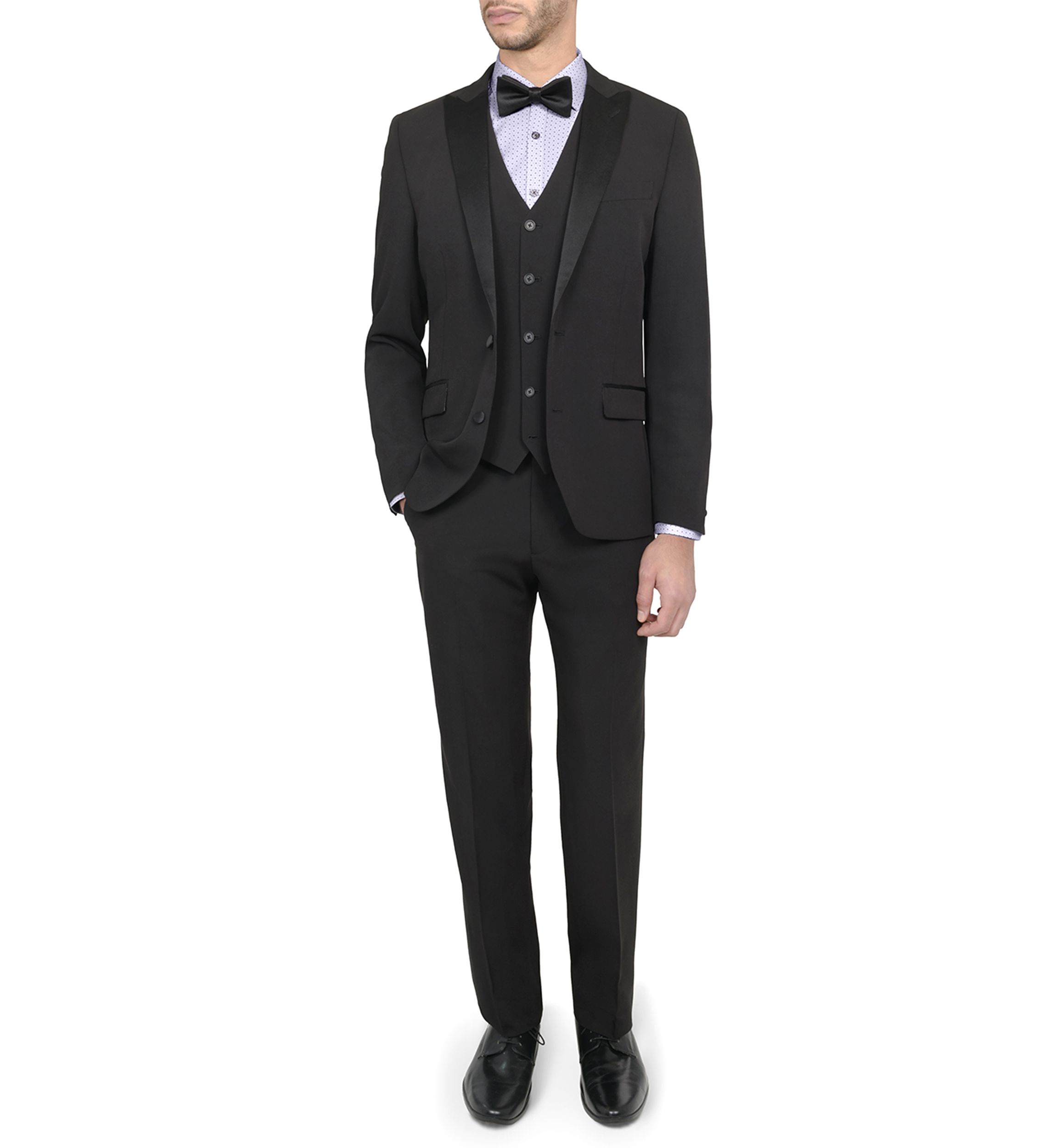Mens Slim Fit Black Peak Lapel Tuxedo Jacket