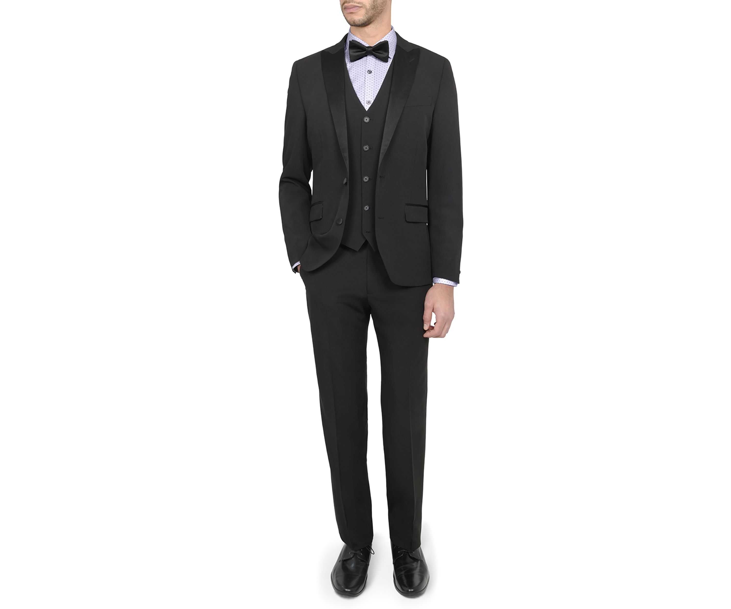 Mens Slim Fit Black Peak Lapel Tuxedo Jacket