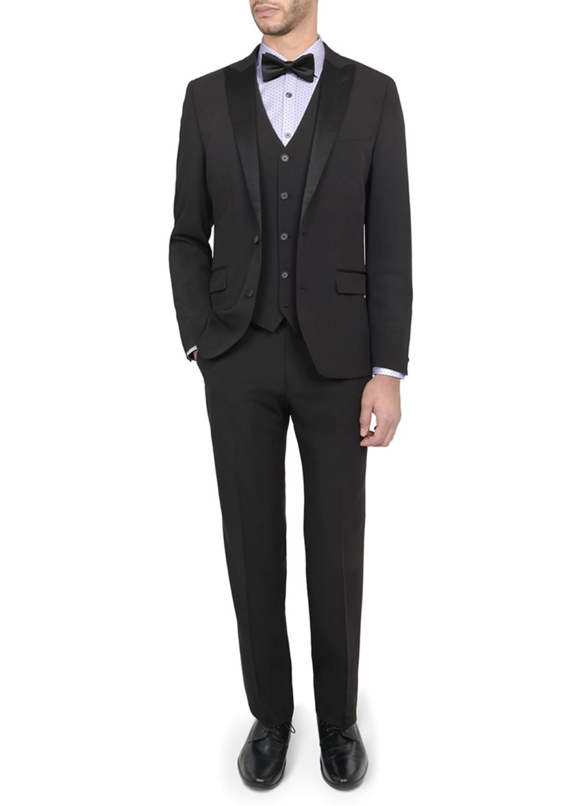 Mens Slim Fit Black Peak Lapel Tuxedo Jacket