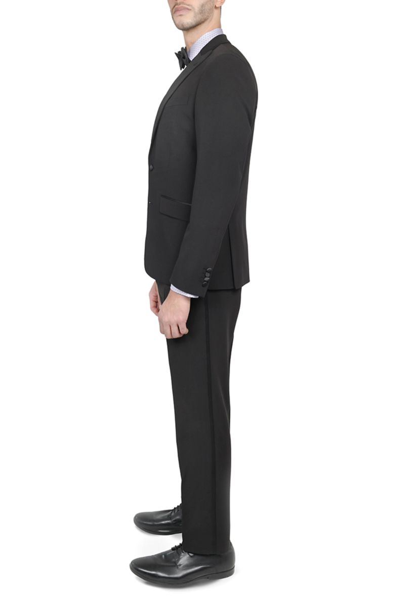 Mens Slim Fit Black Peak Lapel Tuxedo Jacket