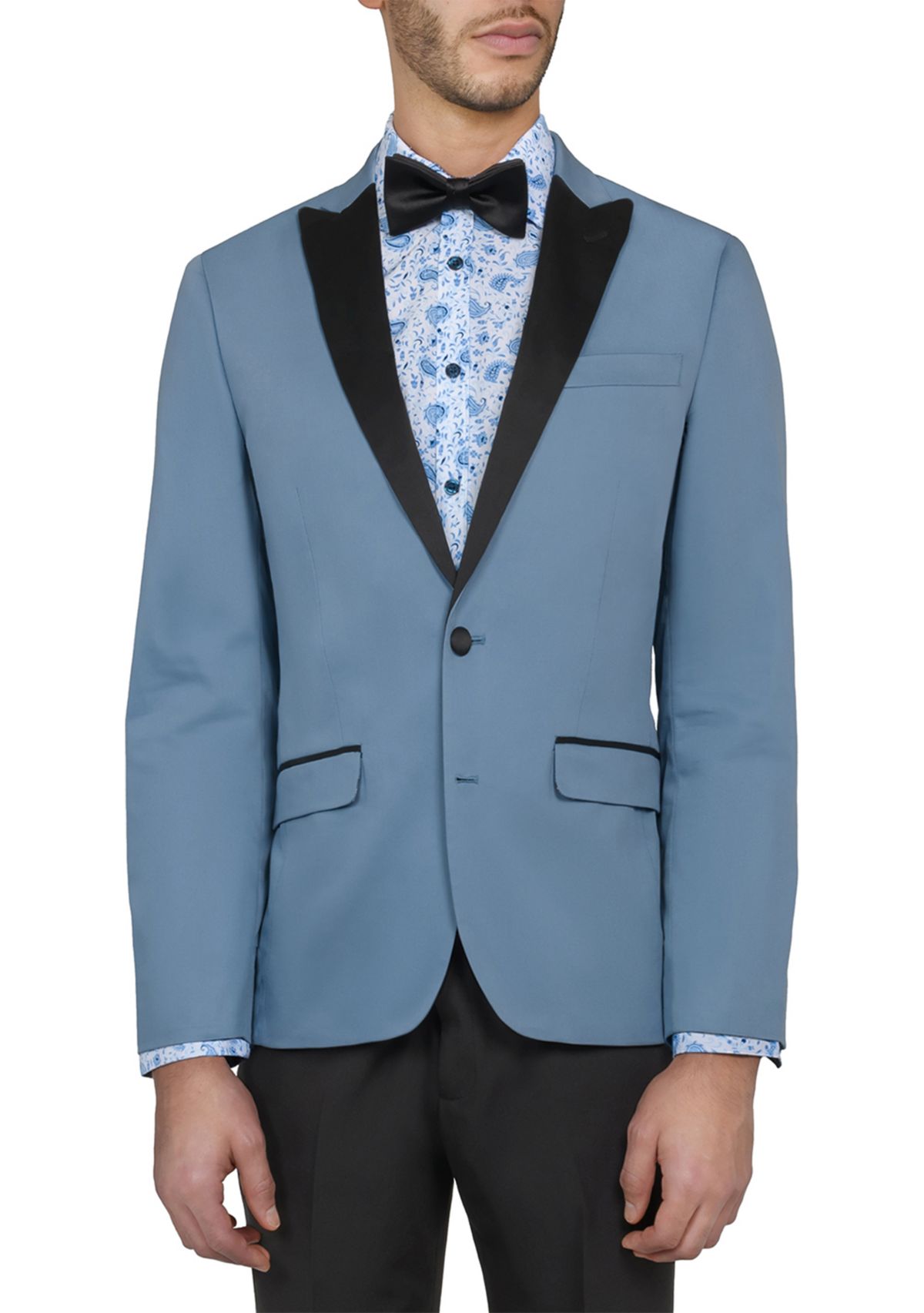 Mens Slim Fit Light Blue Occasion Tuxedo Jacket