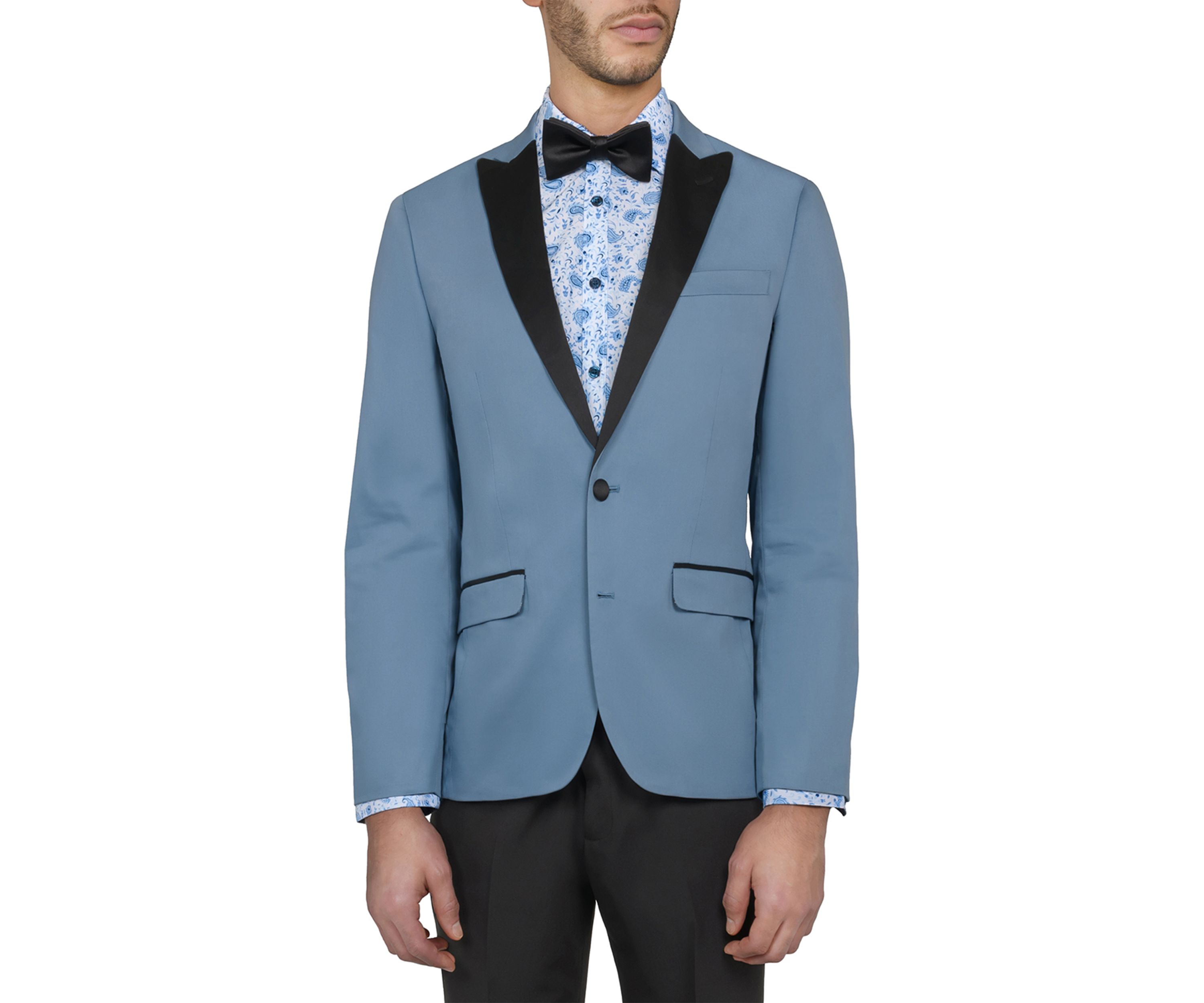 Mens Slim Fit Light Blue Occasion Tuxedo Jacket