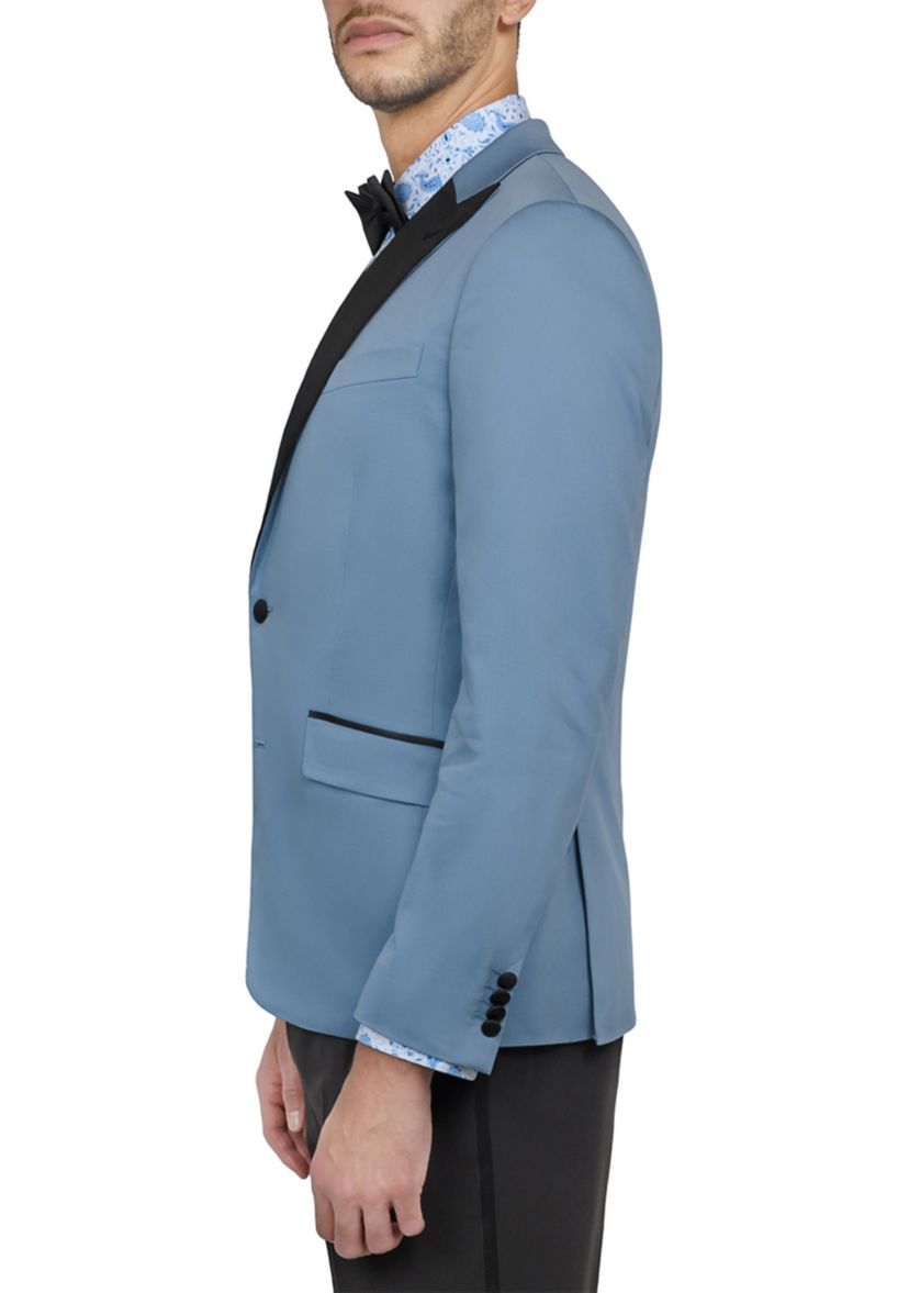 Mens Slim Fit Light Blue Occasion Tuxedo Jacket