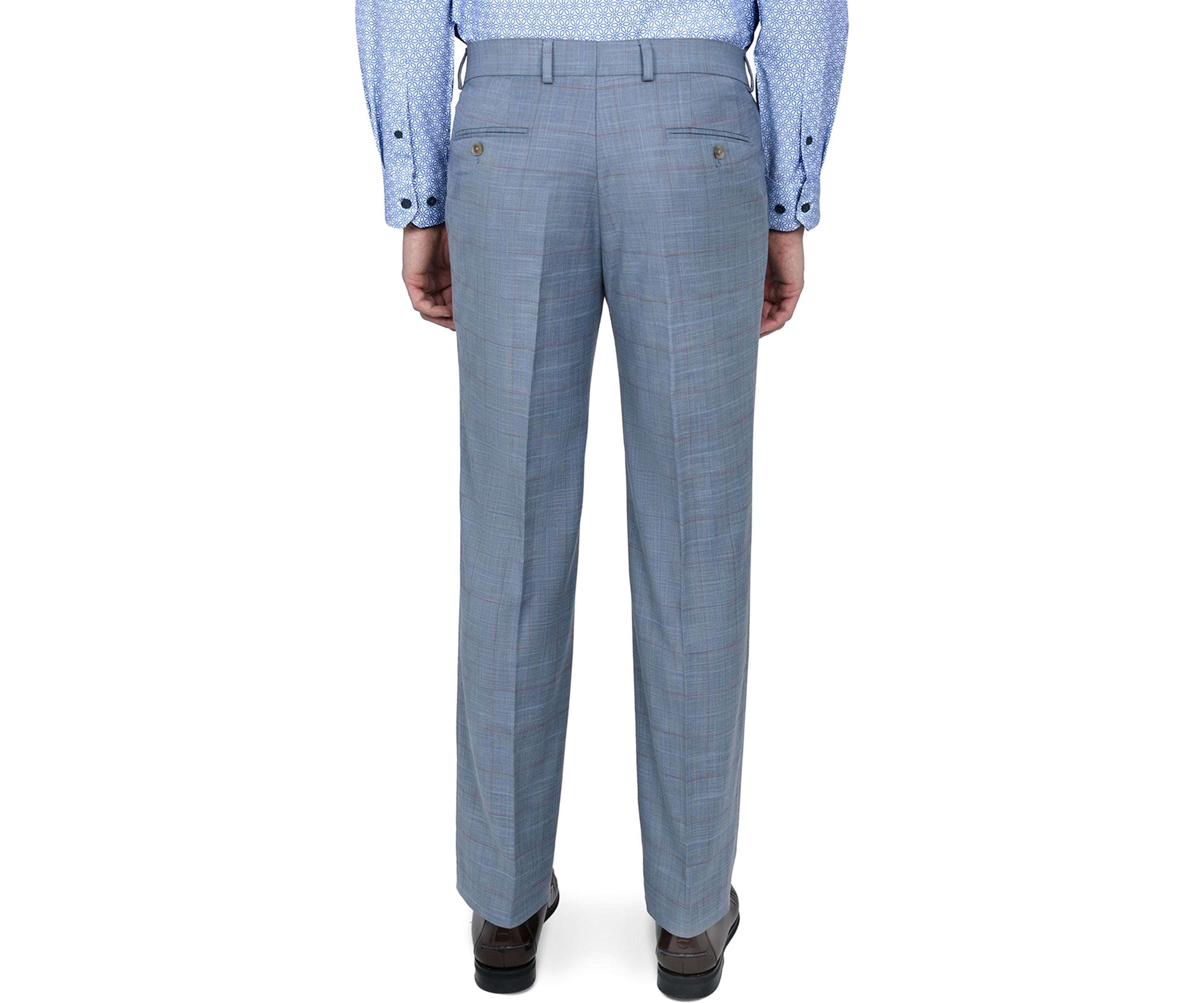 Mens Slim Fit Windowpane Pants