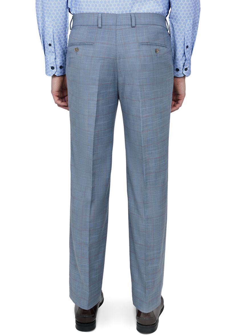 Mens Slim Fit Windowpane Pants