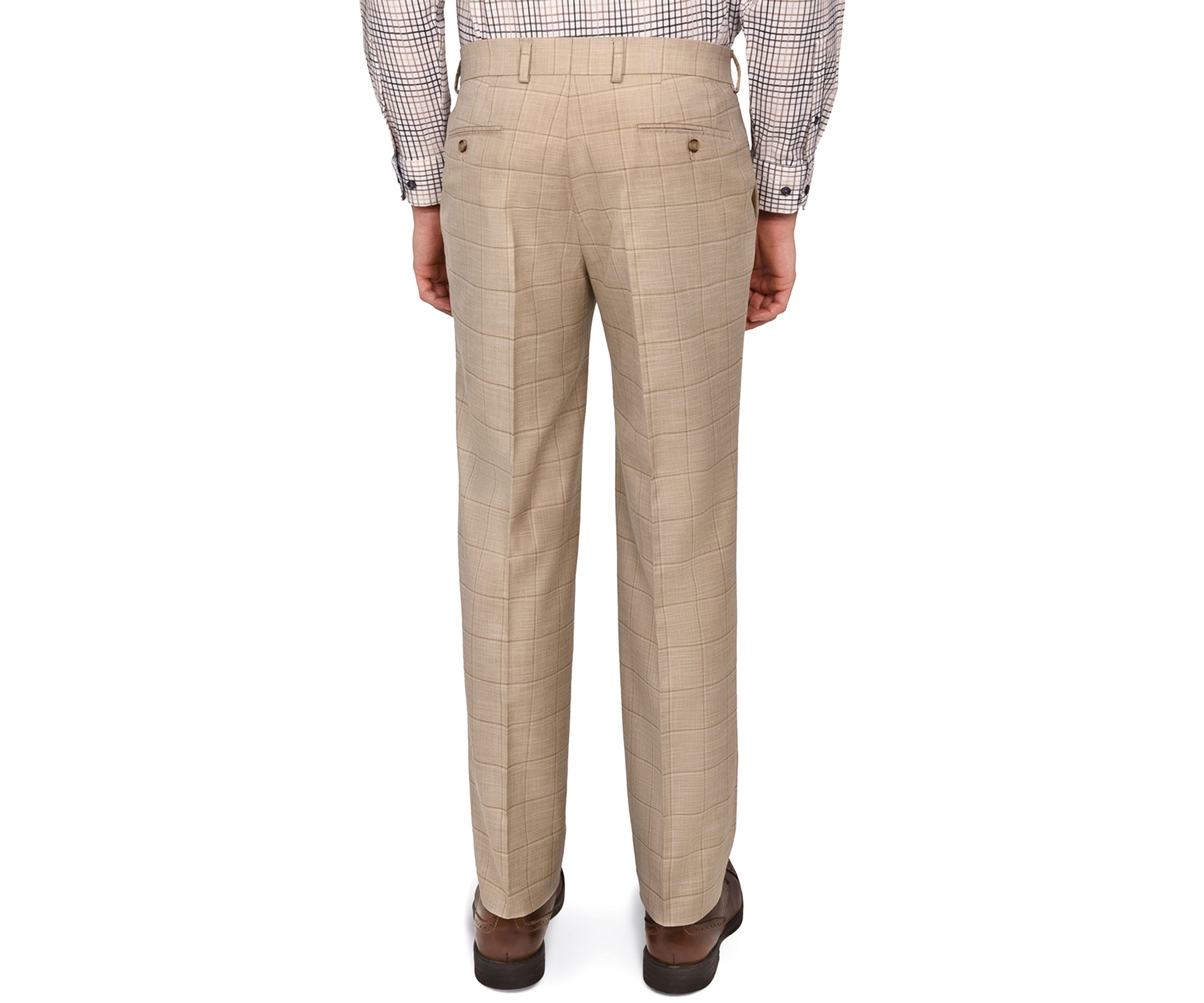 Mens Slim Fit Windowpane Pants