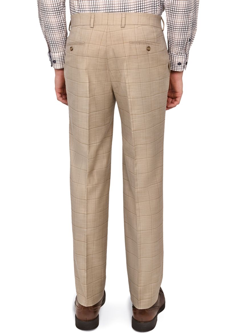 Mens Slim Fit Windowpane Pants