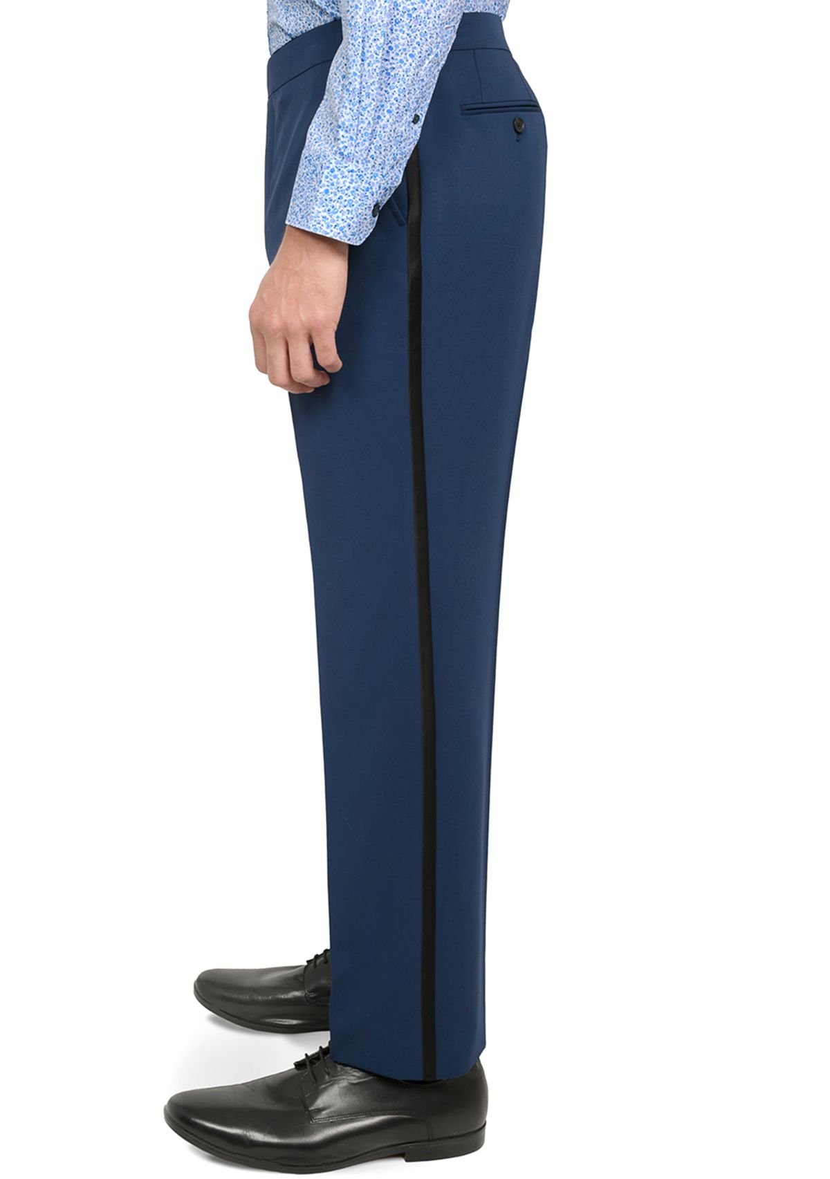 Mens Slim Fit Blue Tuxedo Pants