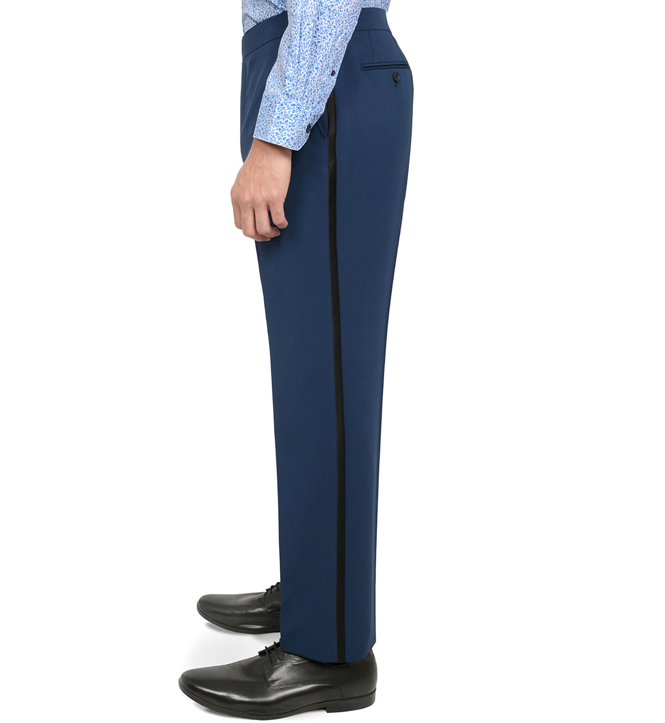 Mens Slim Fit Blue Tuxedo Pants
