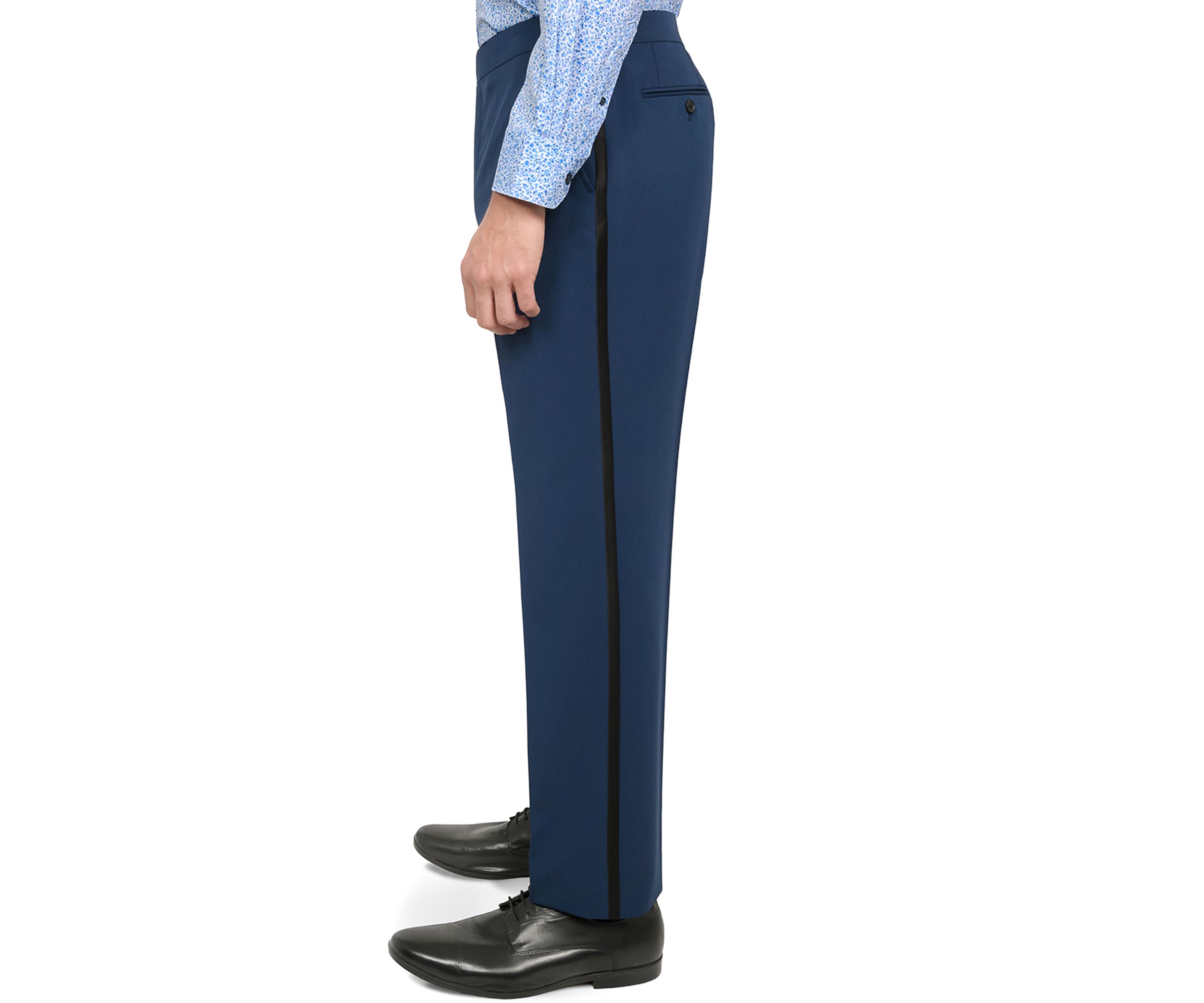 Mens Slim Fit Blue Tuxedo Pants