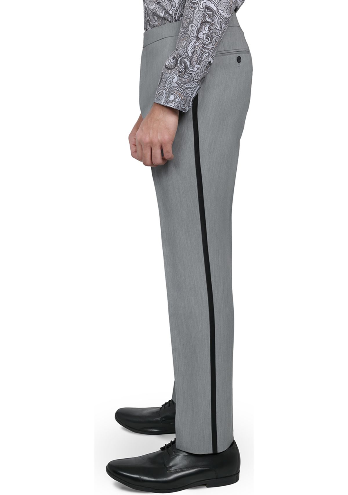 Mens Slim Fit Gray Tuxedo Pants