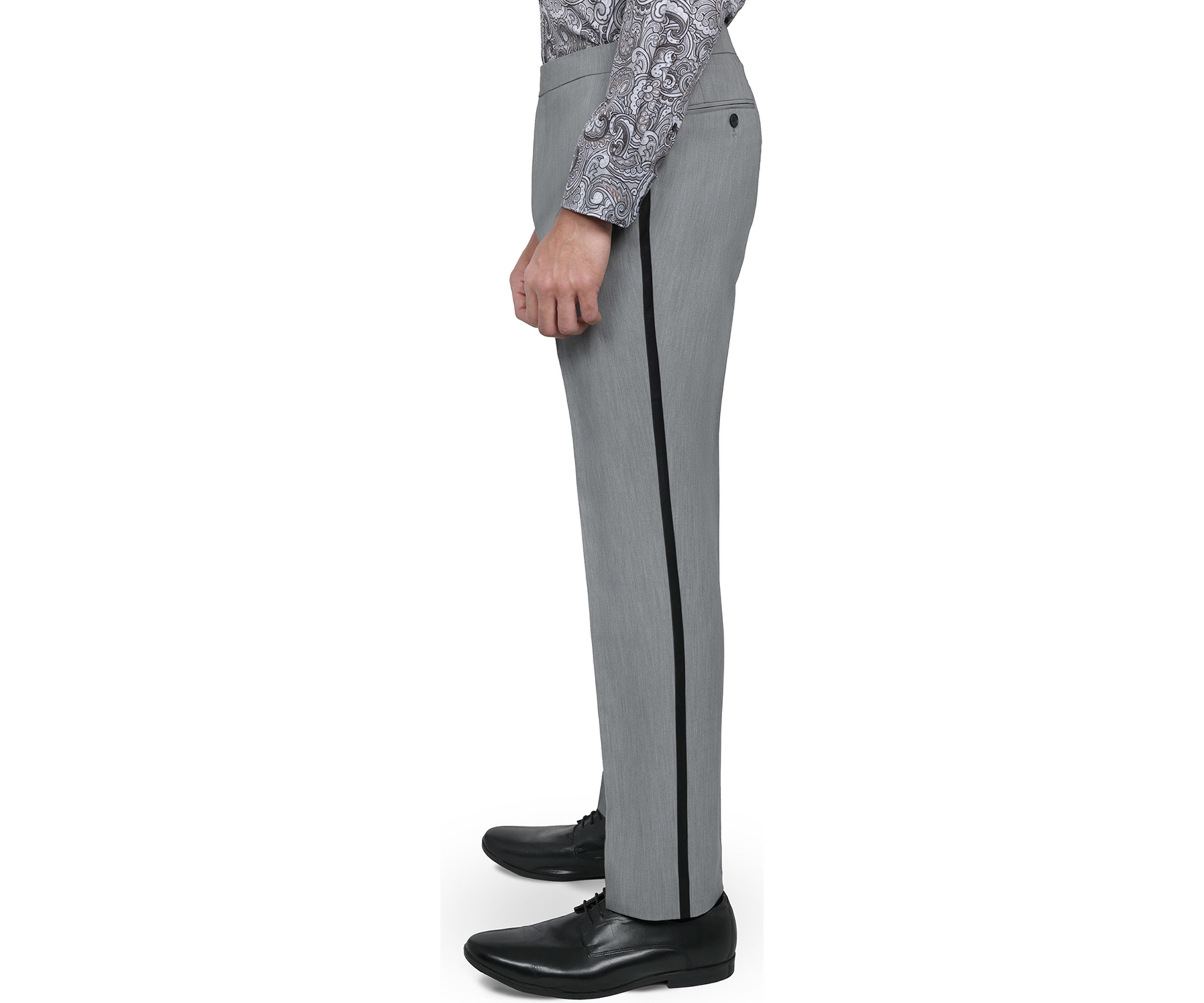 Mens Slim Fit Gray Tuxedo Pants