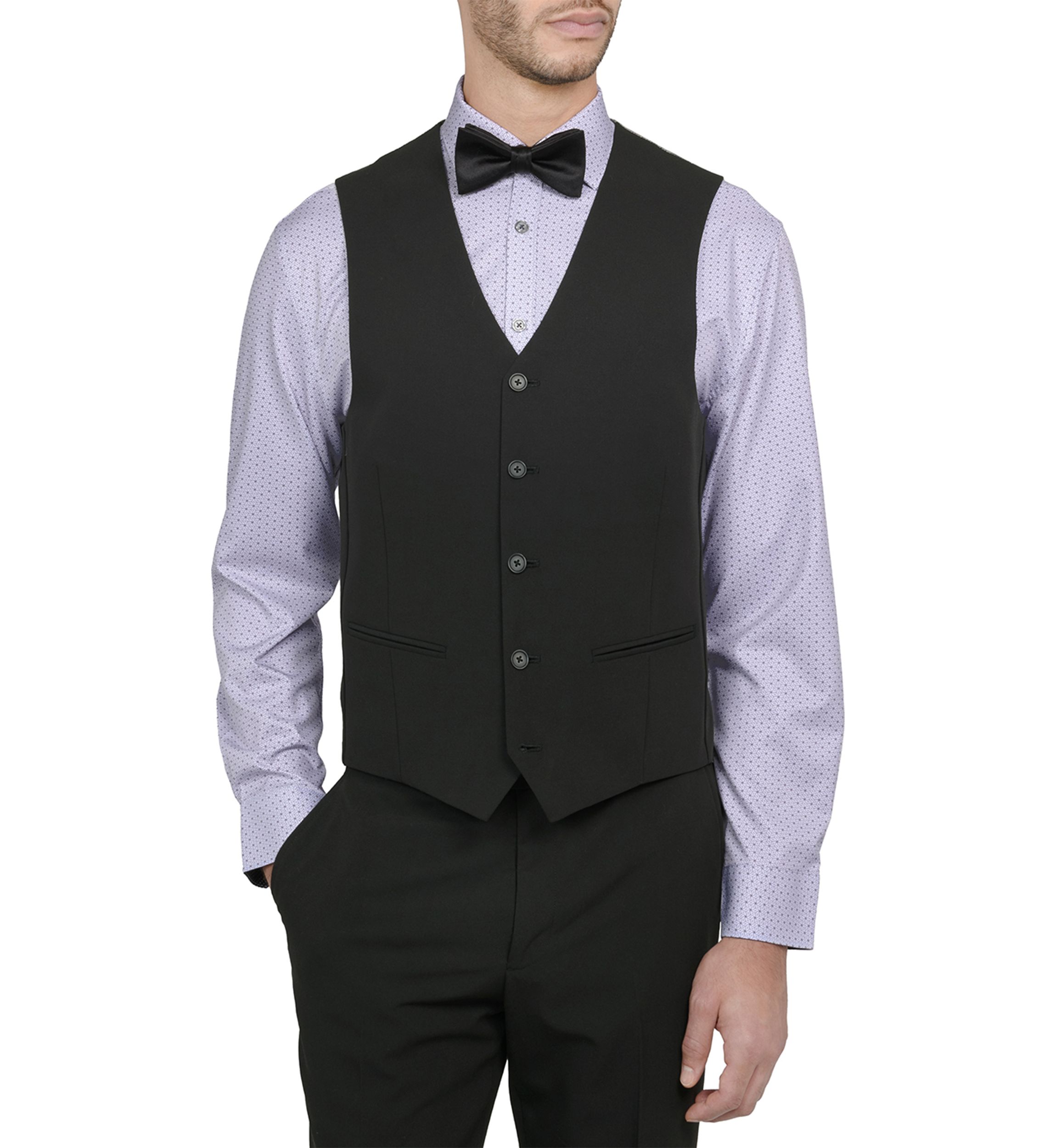 Mens Slim Fit Black Vest