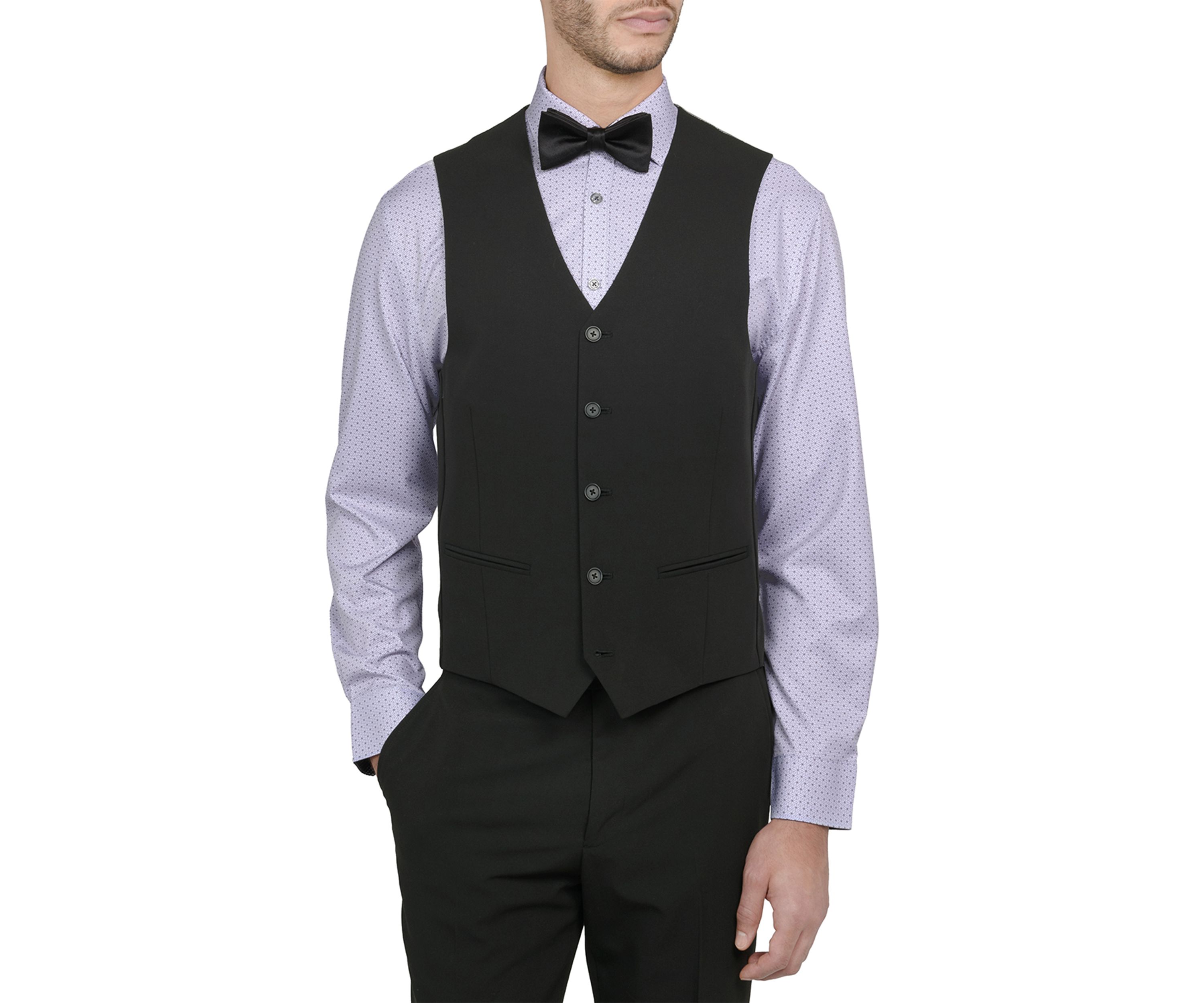Mens Slim Fit Black Vest