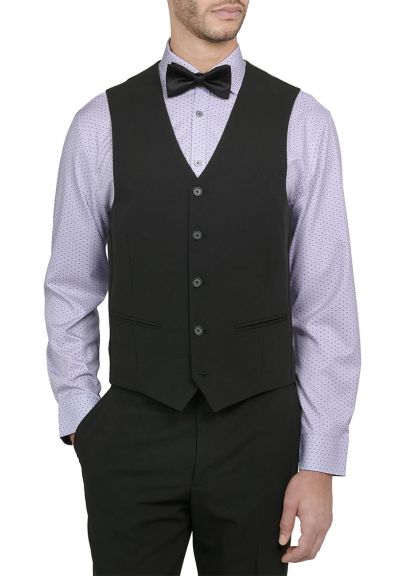 Mens Slim Fit Black Vest