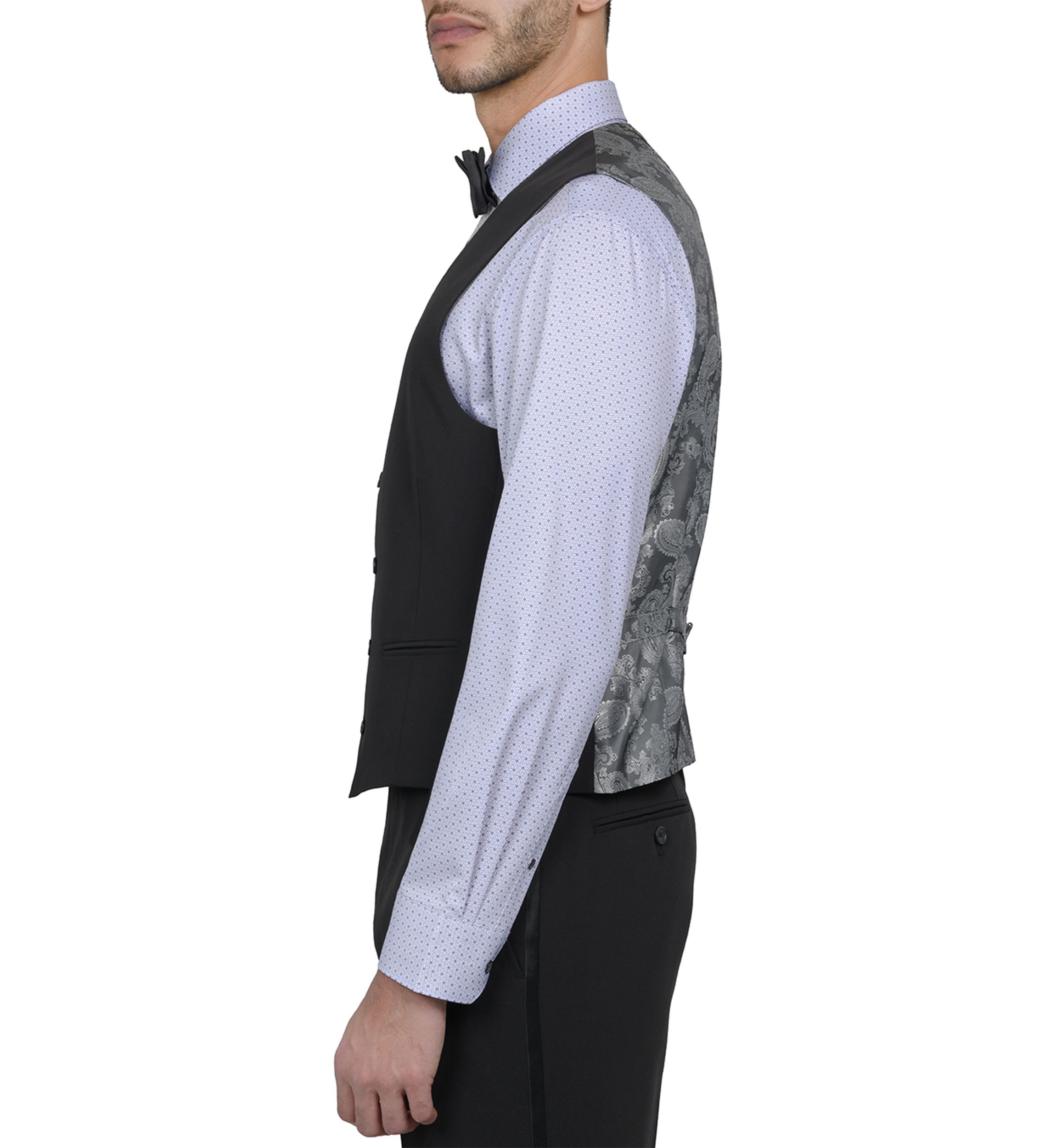 Mens Slim Fit Black Vest