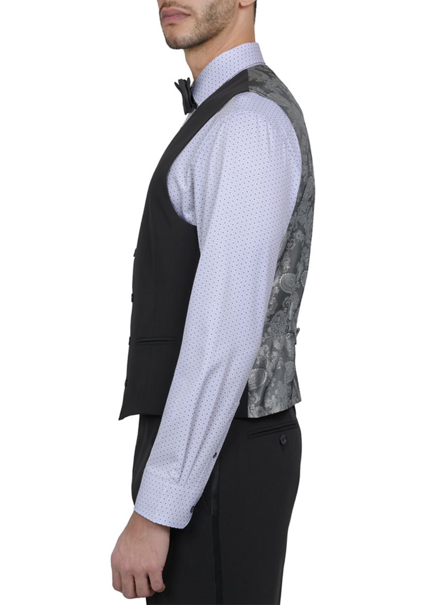 Mens Slim Fit Black Vest