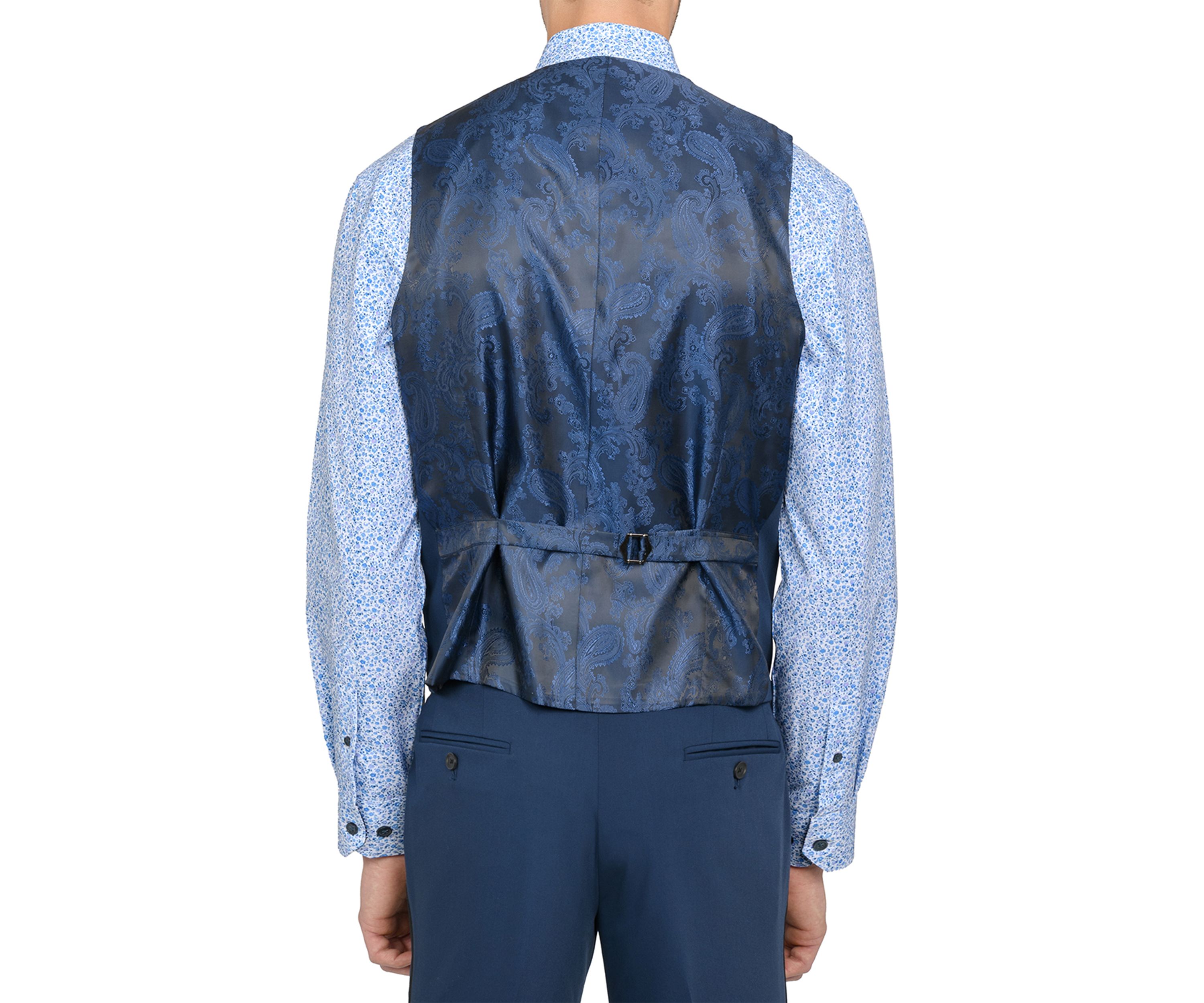 Mens Slim Fit Blue Vest
