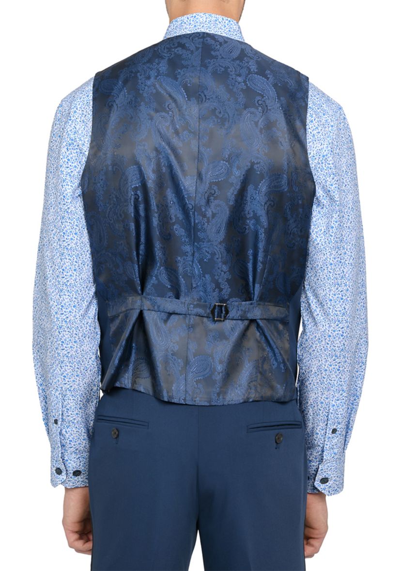 Mens Slim Fit Blue Vest