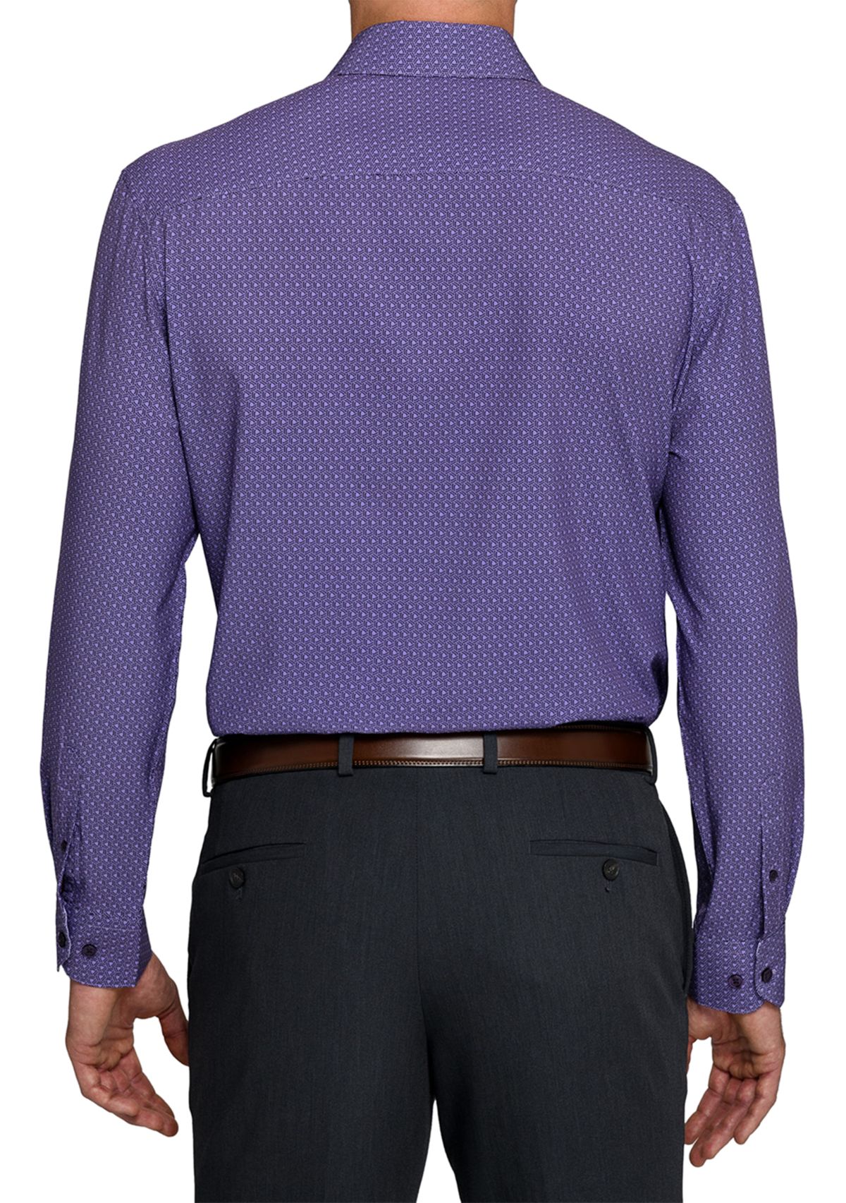 Mens Purple Geo Long Sleeve Shirt