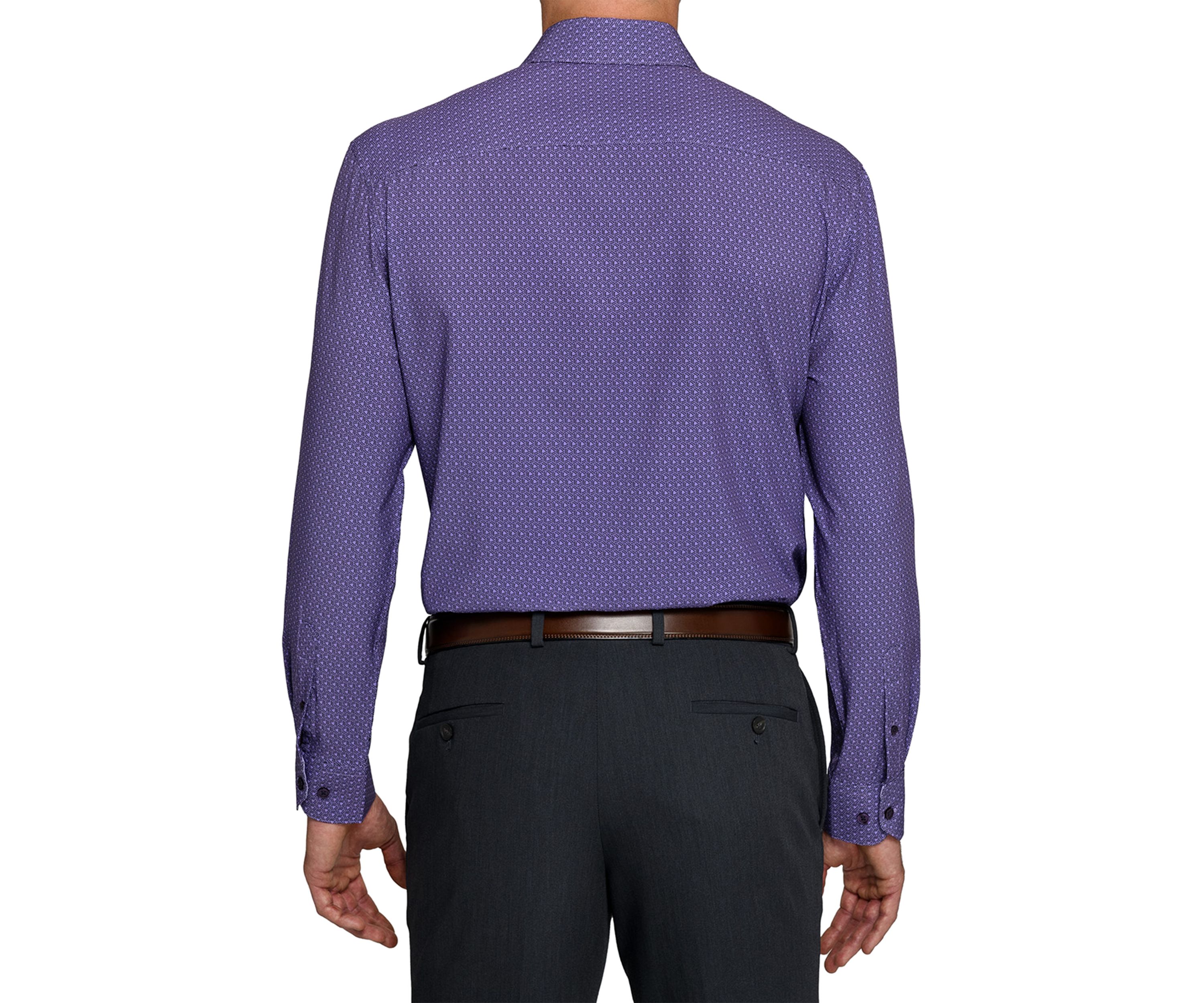 Mens Purple Geo Long Sleeve Shirt
