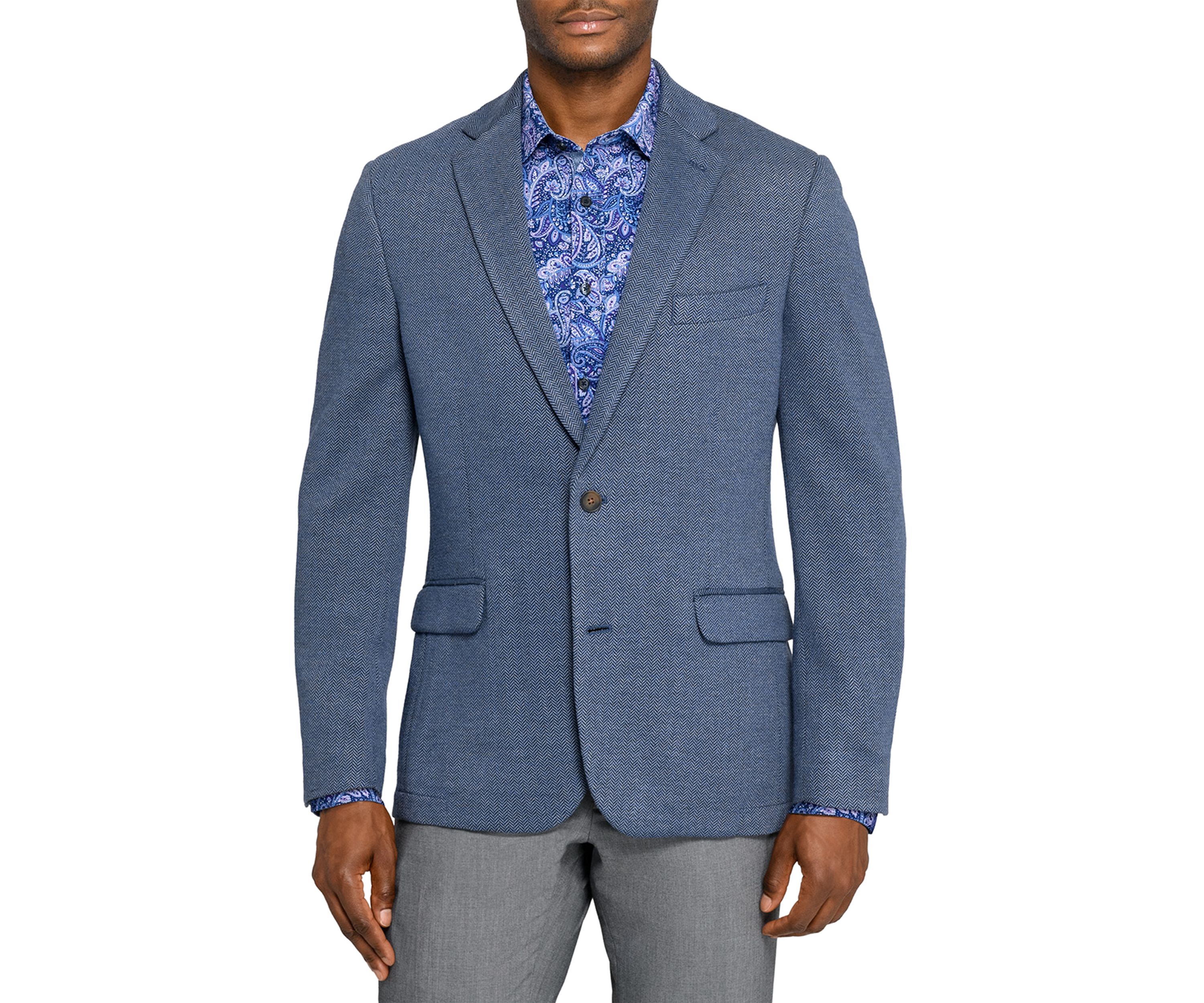 Mens Herringbone Knit Jacket