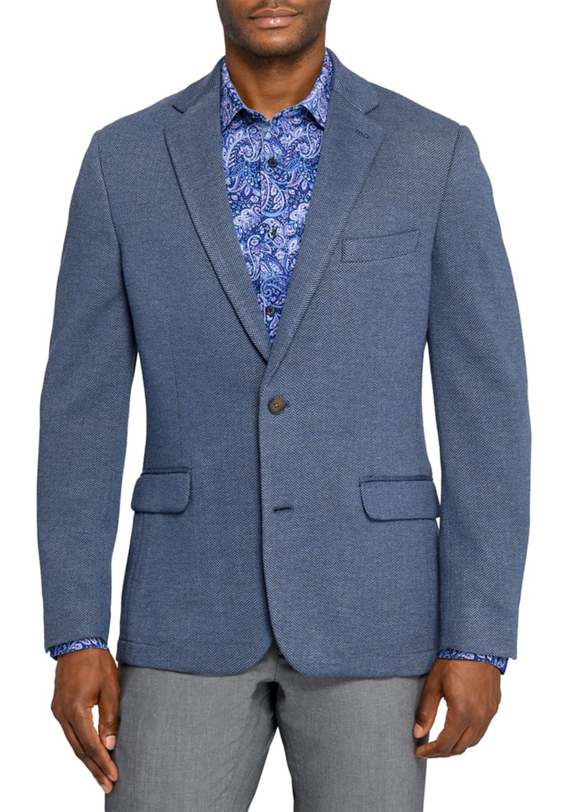 Mens Herringbone Knit Jacket