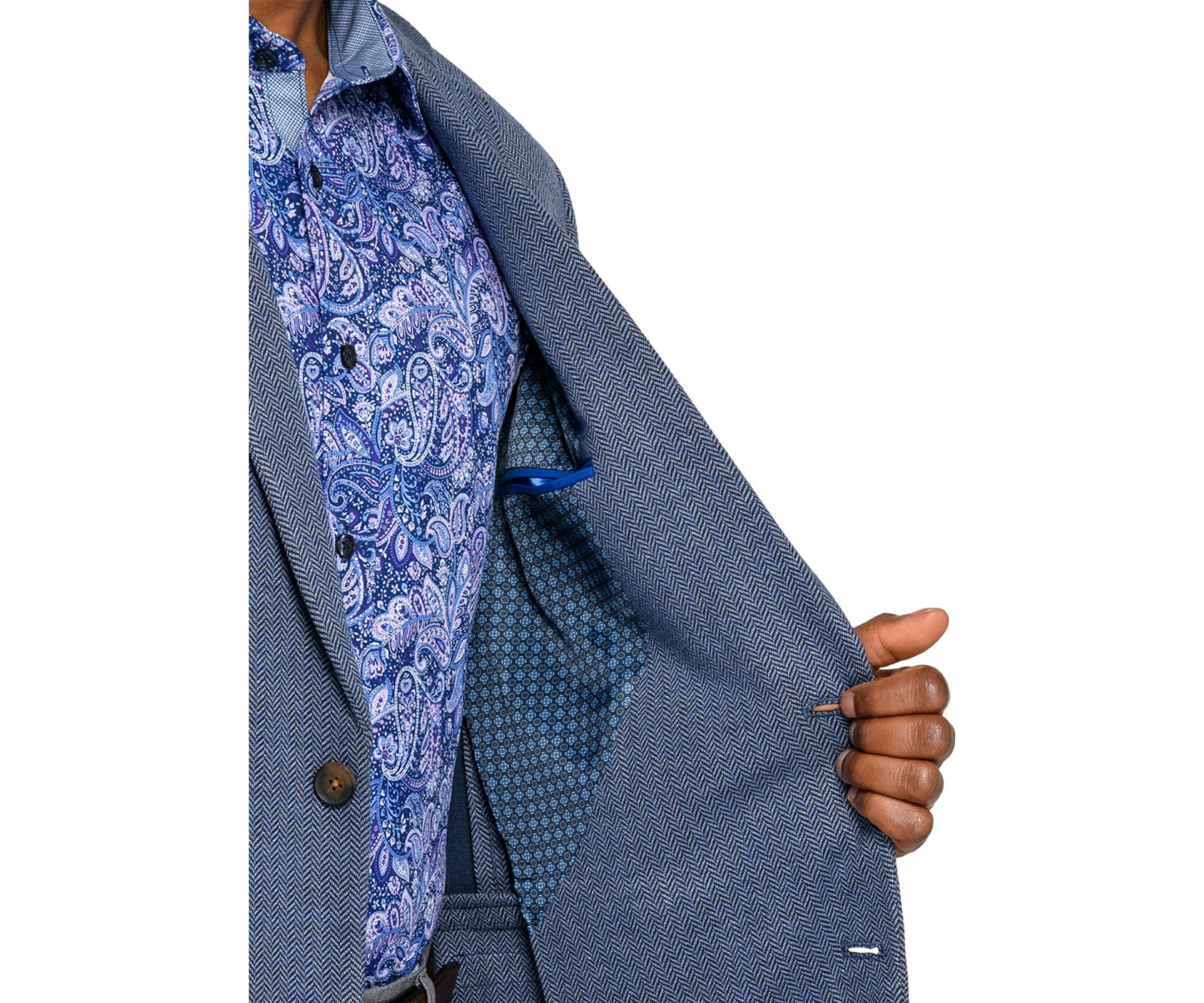 Mens Herringbone Knit Jacket