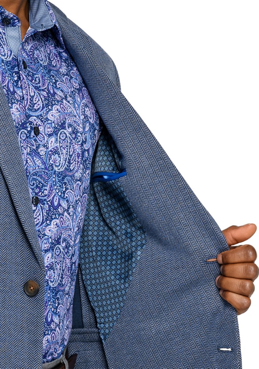 Mens Herringbone Knit Jacket