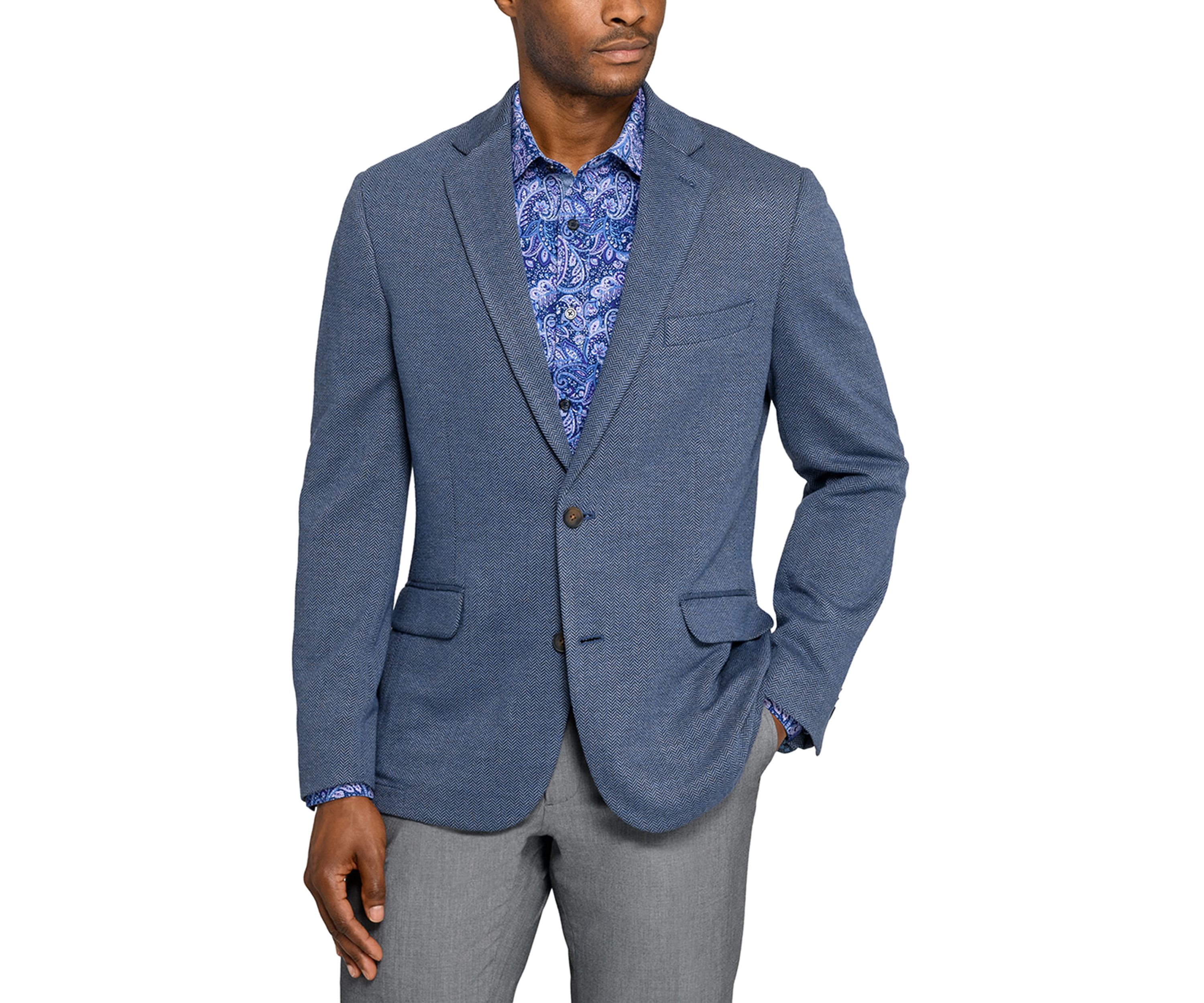 Mens Herringbone Knit Jacket