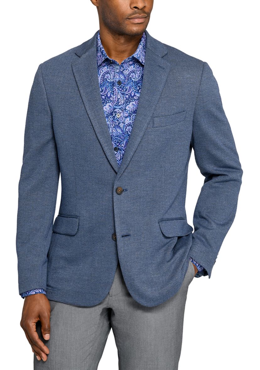 Mens Herringbone Knit Jacket