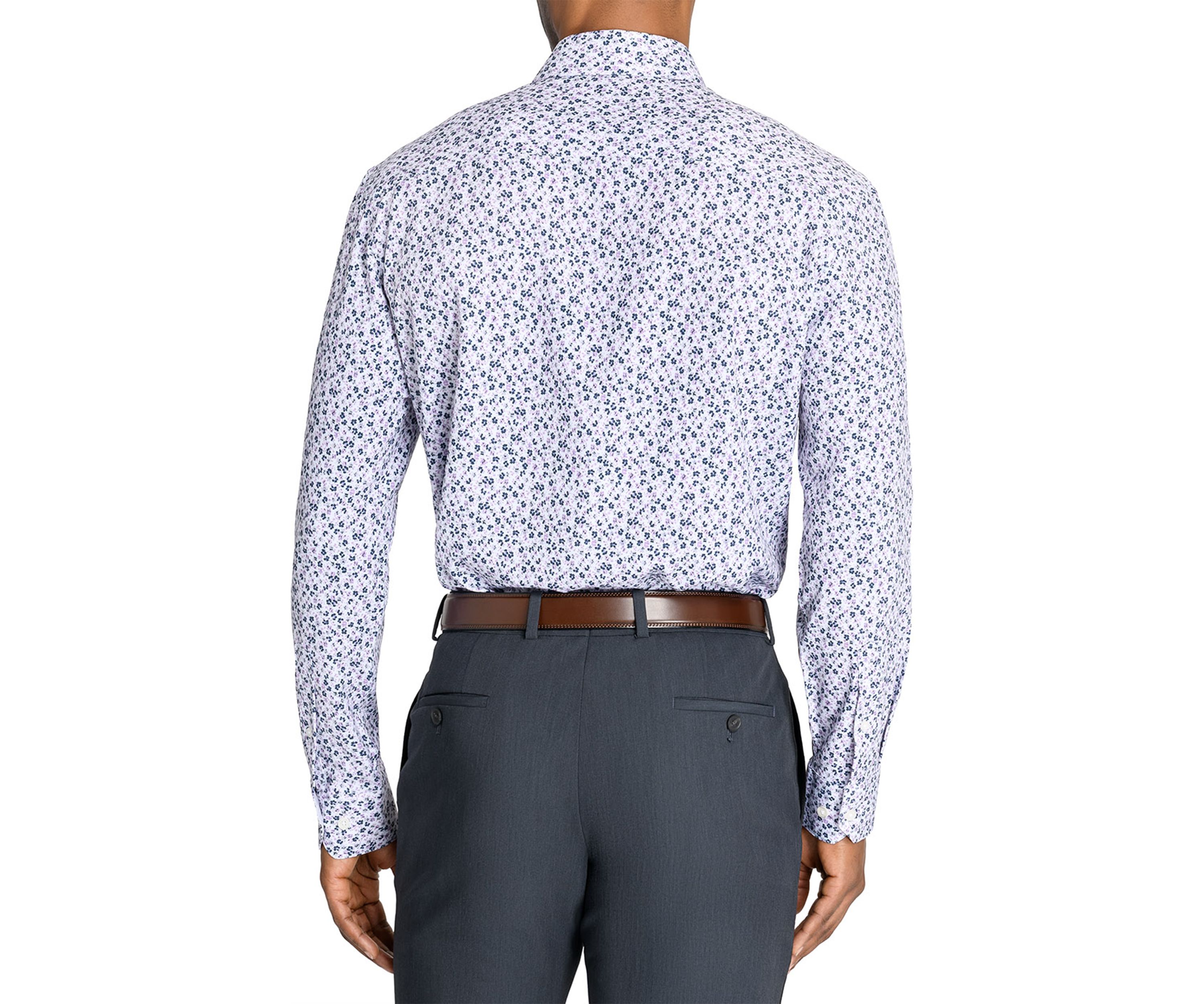 Slim Fit Floral Performance Stretch Dress Shirt