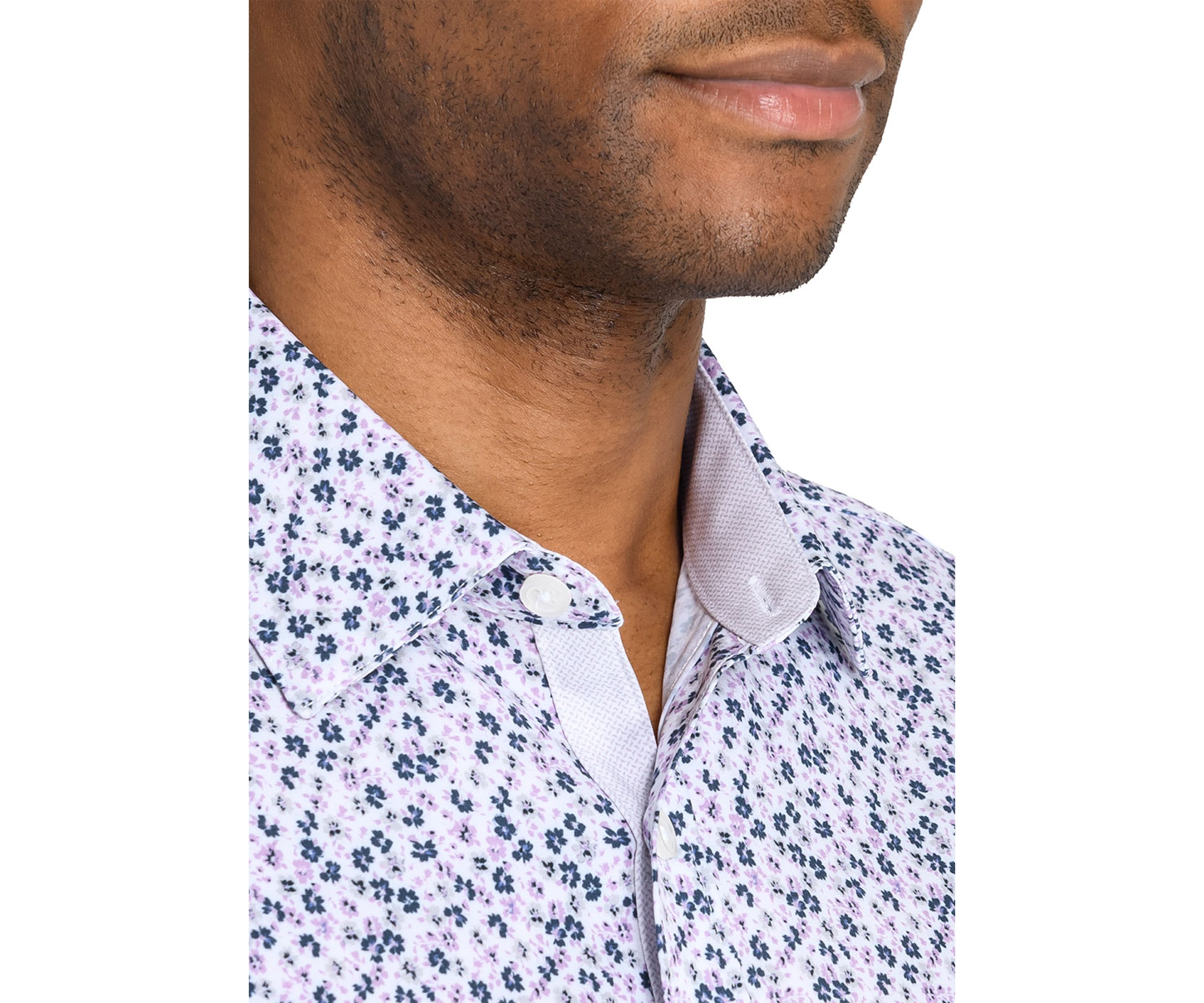 Slim Fit Floral Performance Stretch Dress Shirt