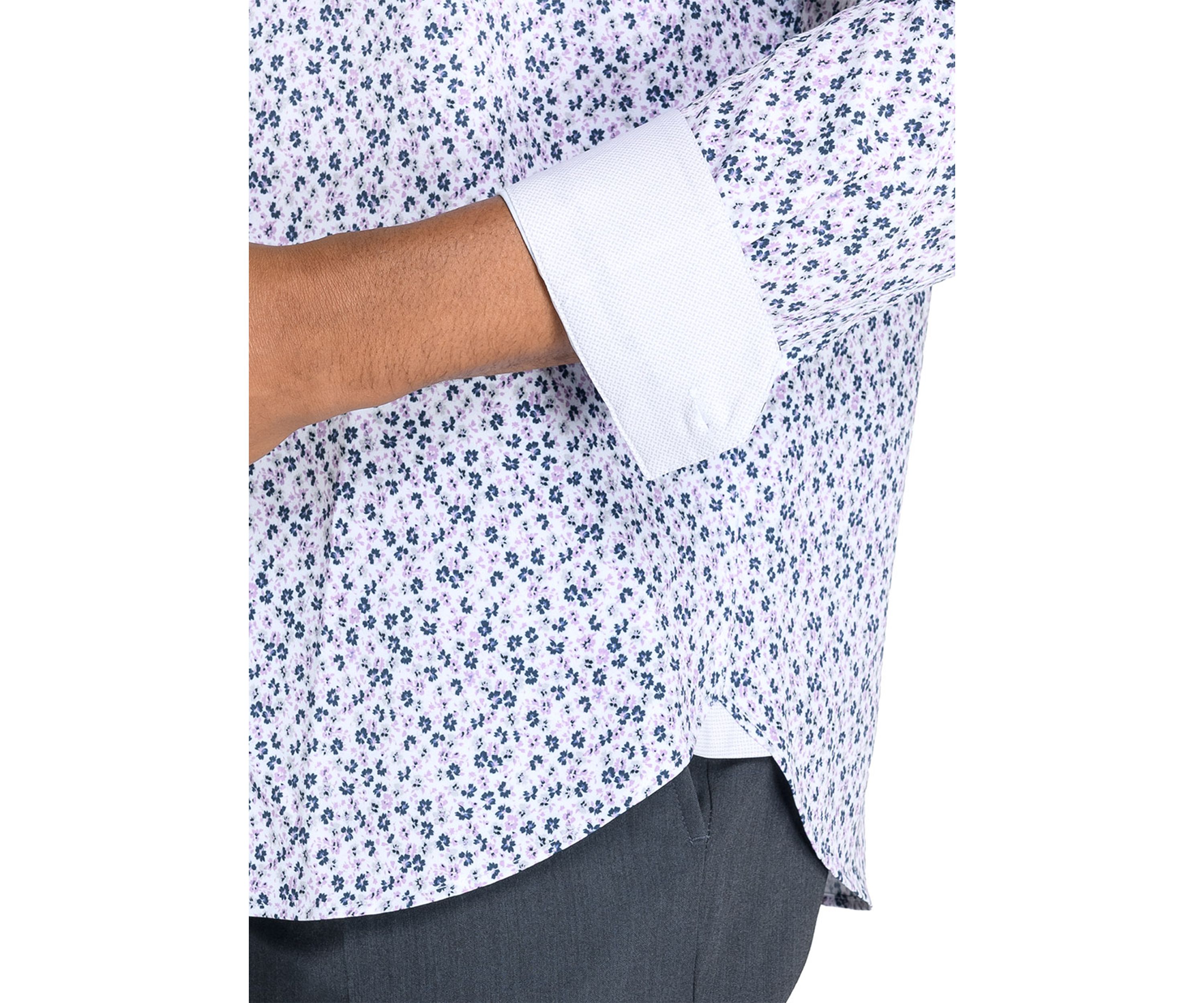 Slim Fit Floral Performance Stretch Dress Shirt