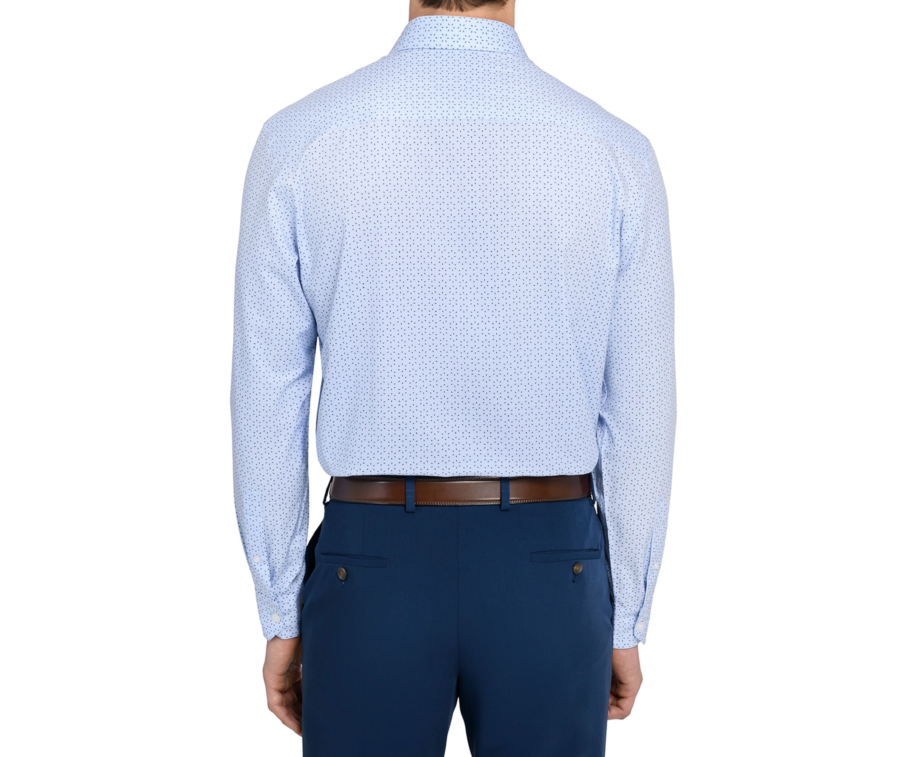 Mens  Slim Fit Micro Dot Performance Stretch Dress Shirt
