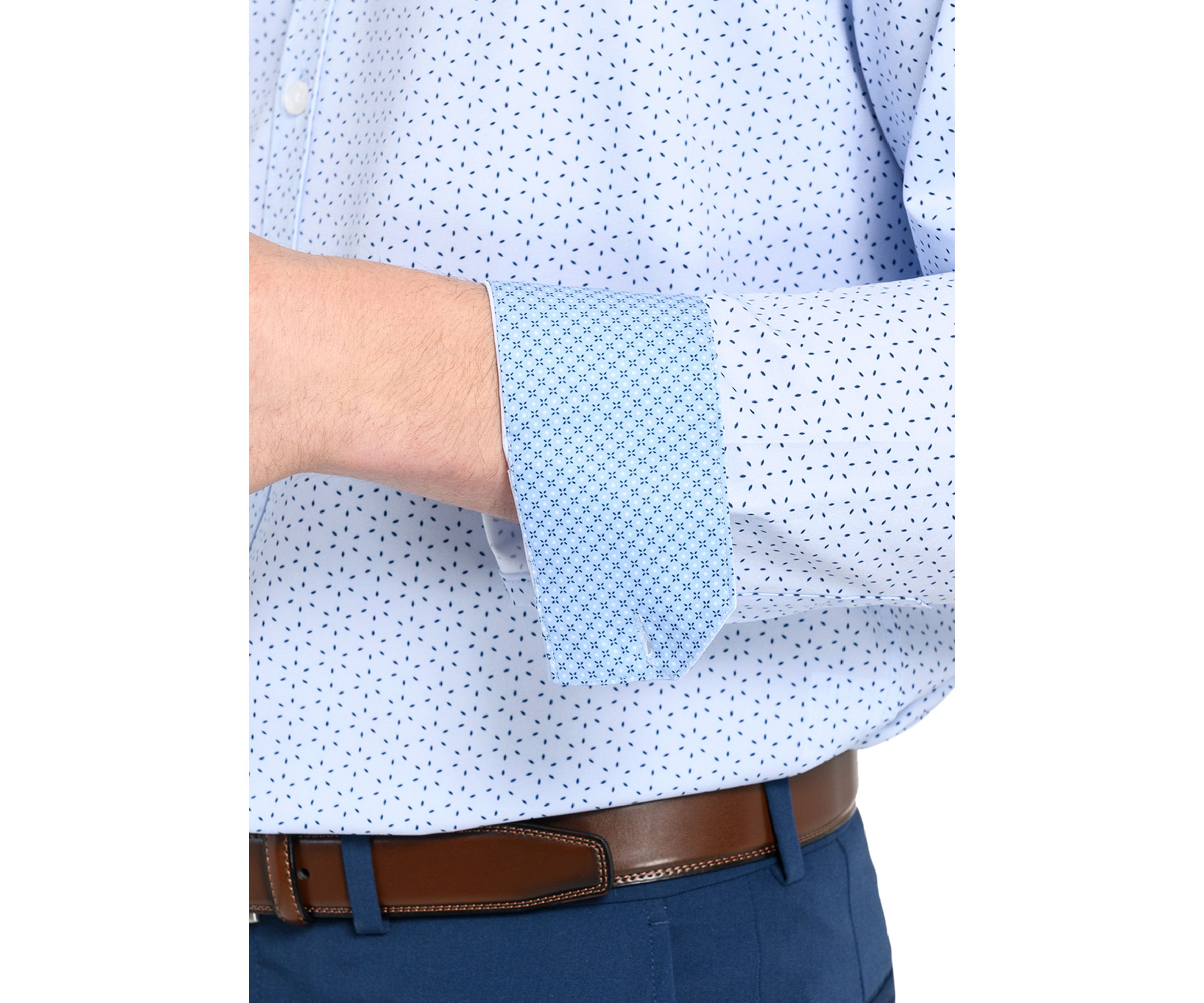 Mens  Slim Fit Micro Dot Performance Stretch Dress Shirt