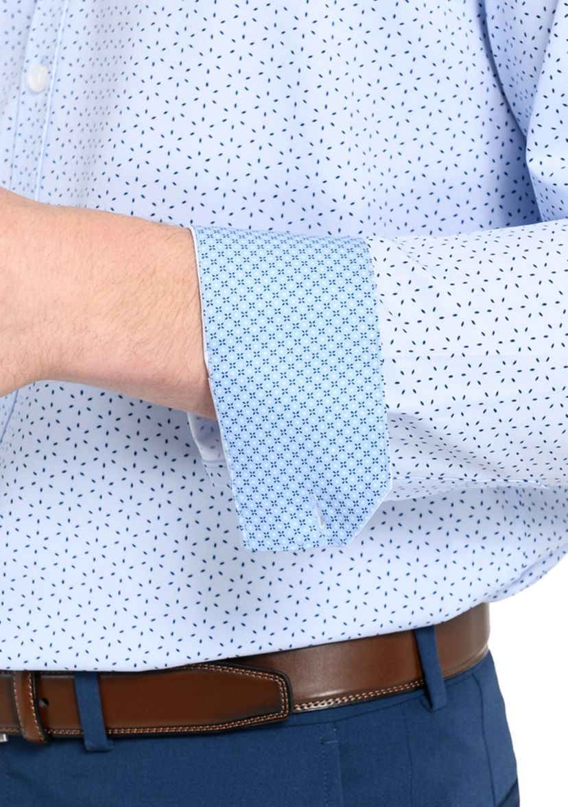 Mens  Slim Fit Micro Dot Performance Stretch Dress Shirt