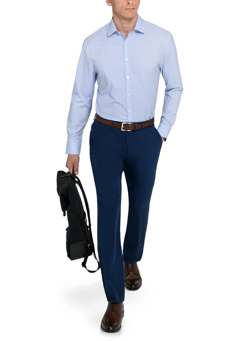 Mens  Slim Fit Micro Dot Performance Stretch Dress Shirt