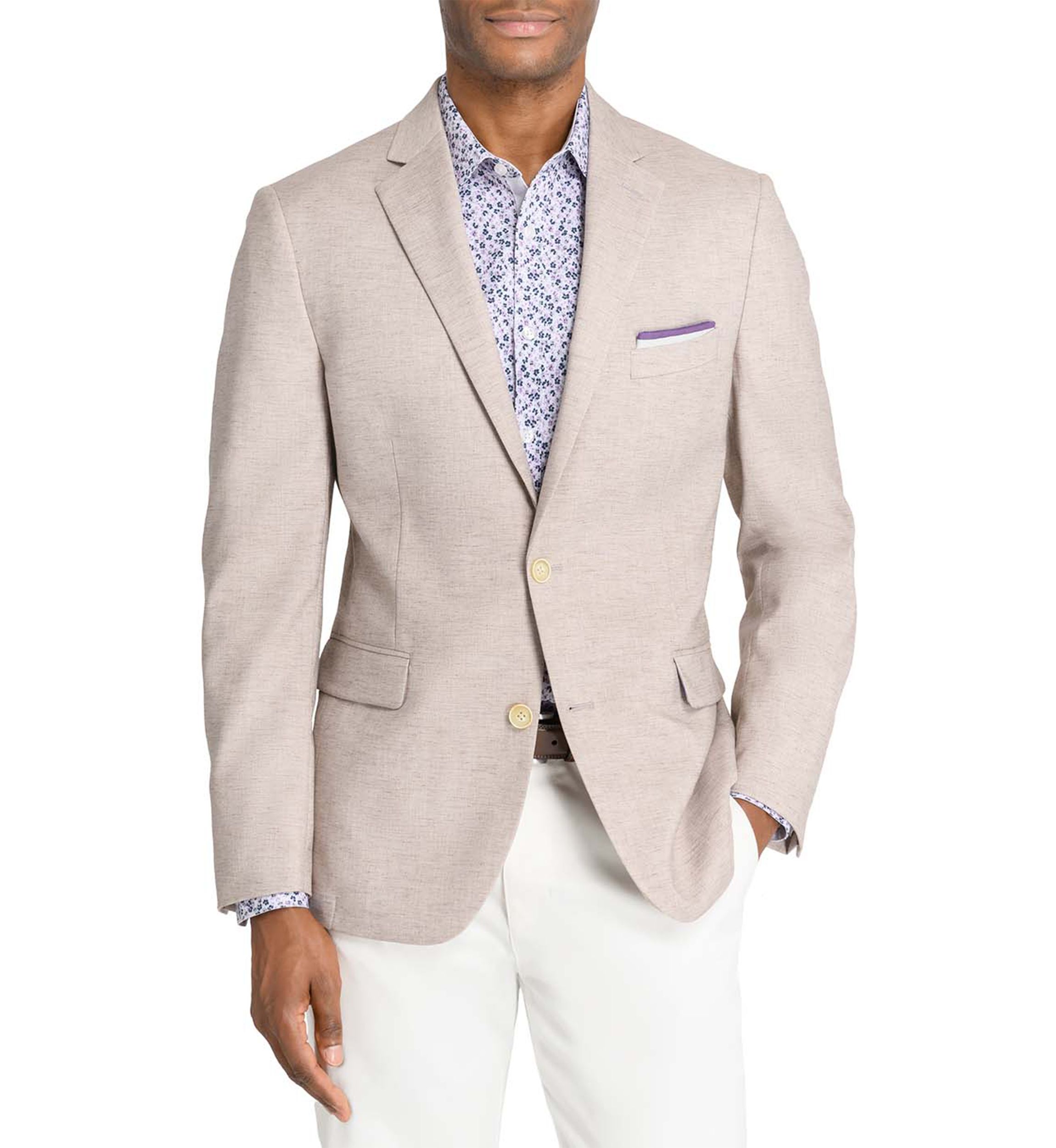 Mens Lino Solid Stretch Blazer