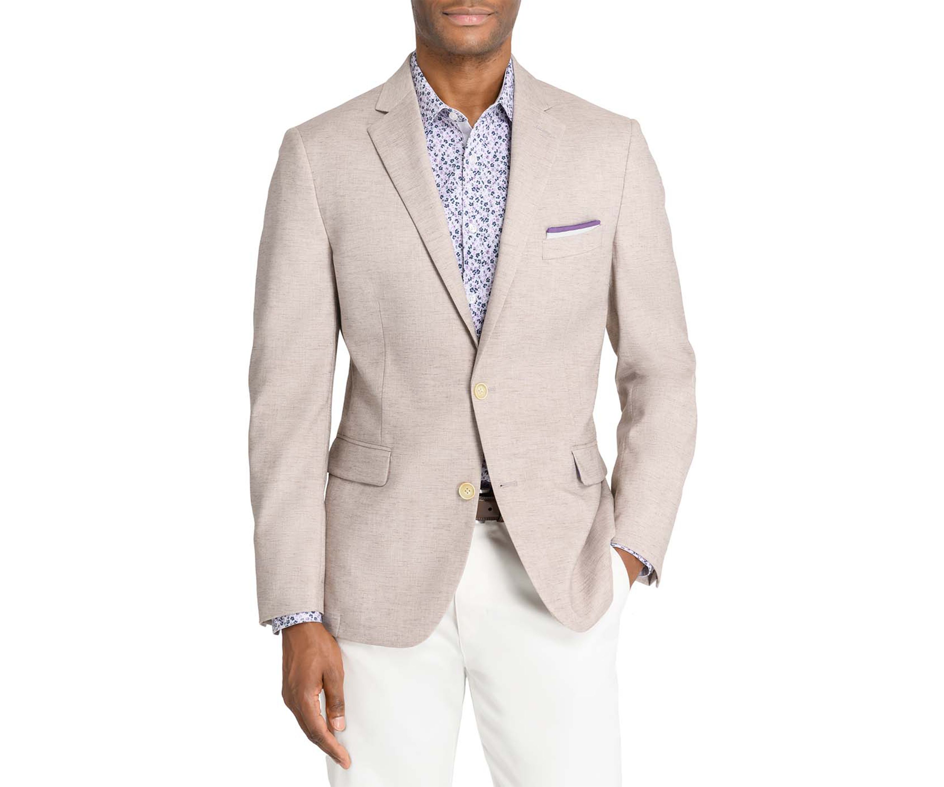 Mens Lino Solid Stretch Blazer