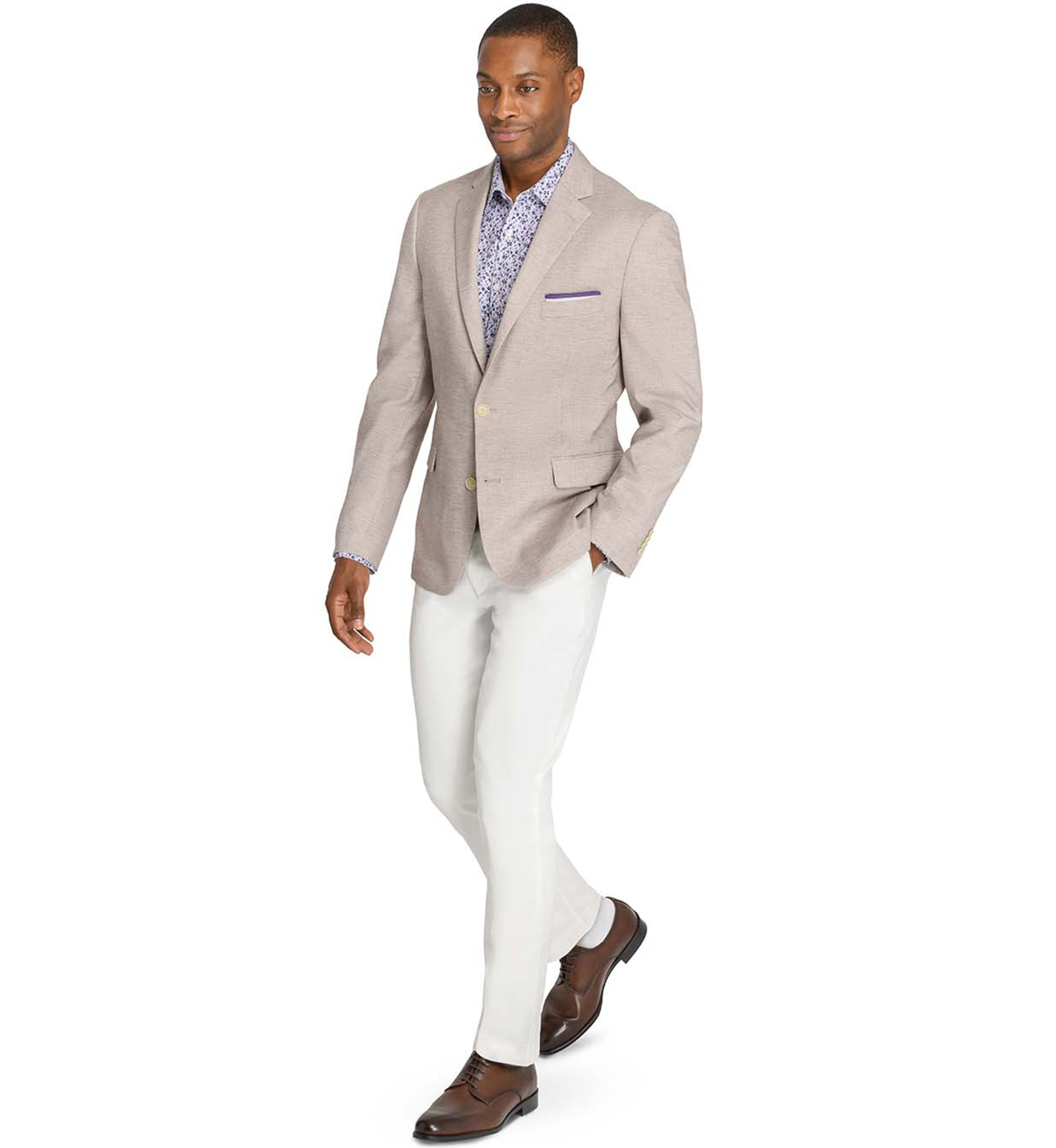 Mens Lino Solid Stretch Blazer