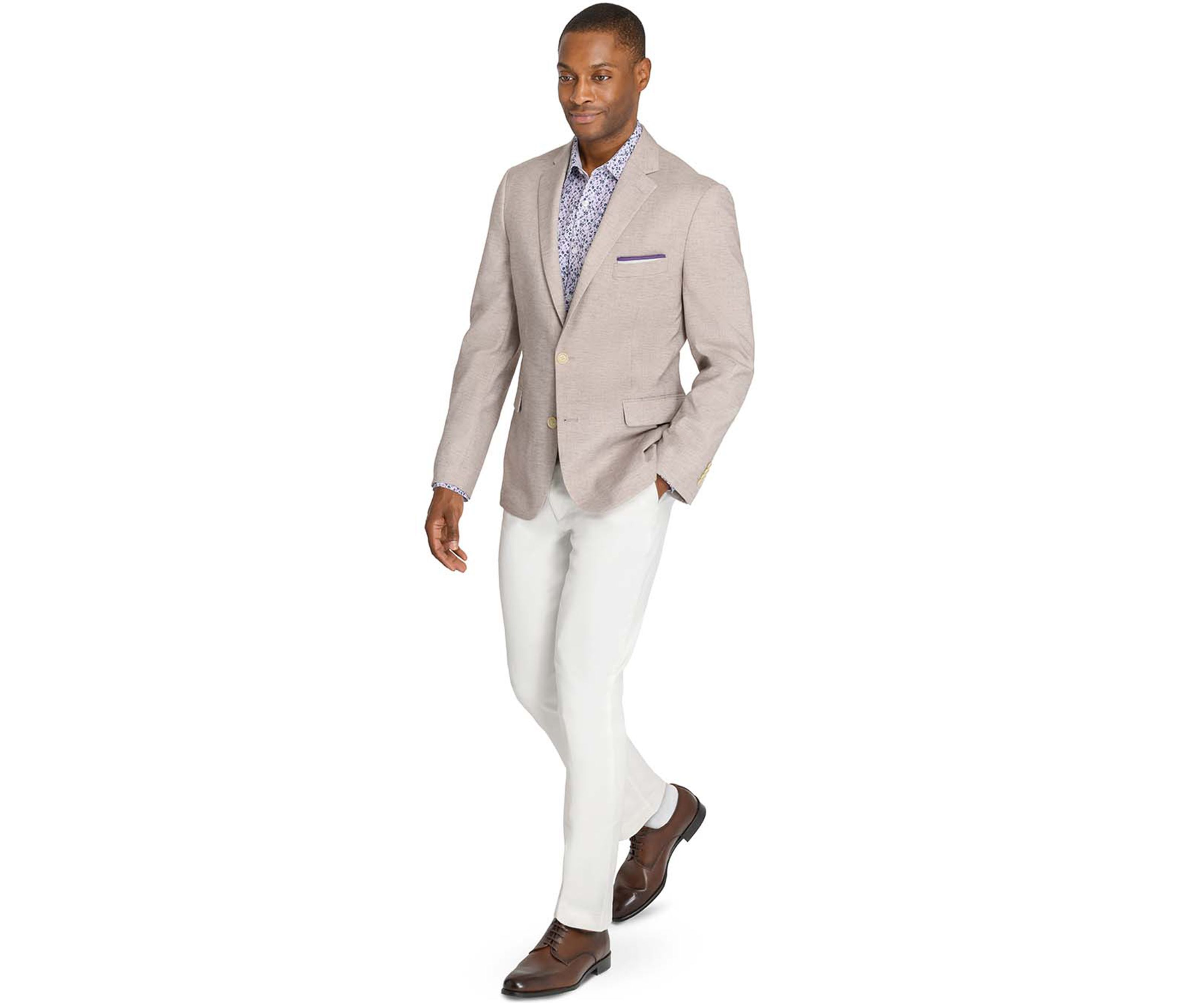 Mens Lino Solid Stretch Blazer