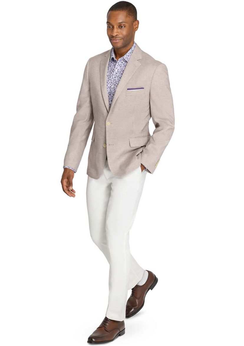 Mens Lino Solid Stretch Blazer