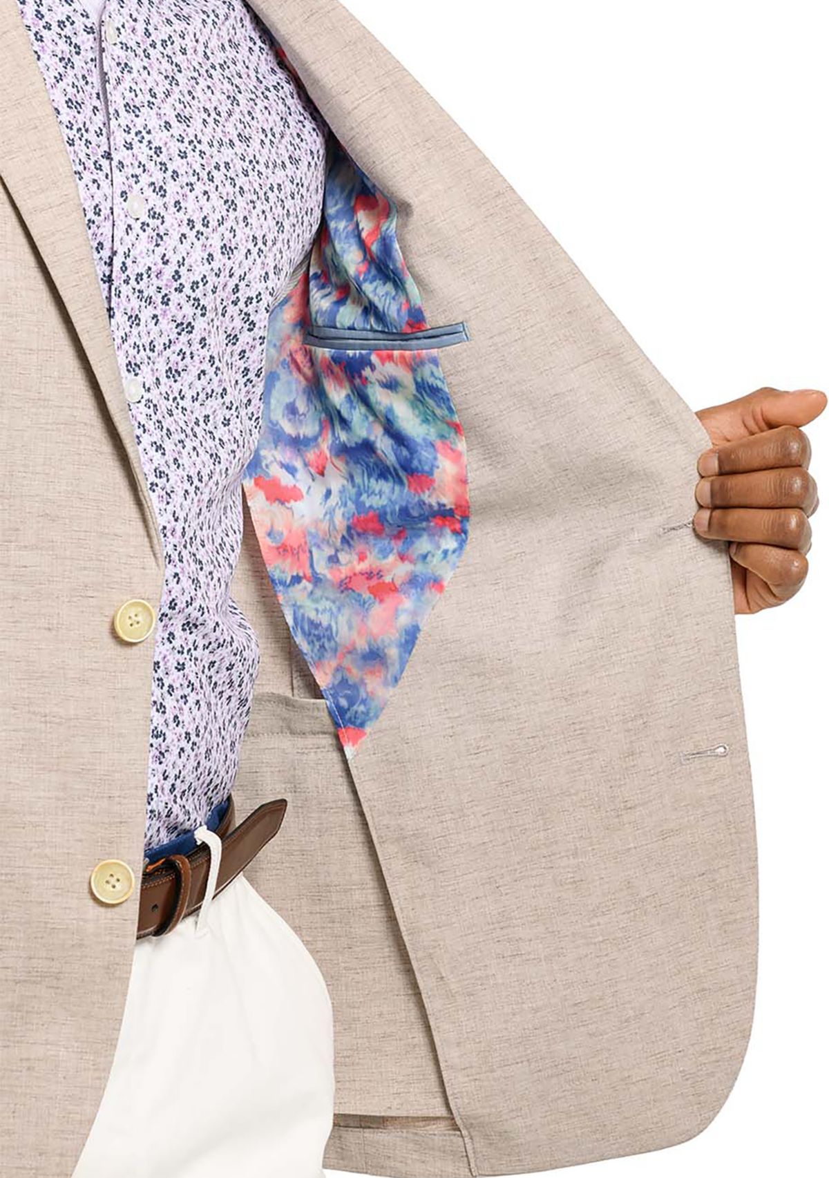 Mens Lino Solid Stretch Blazer