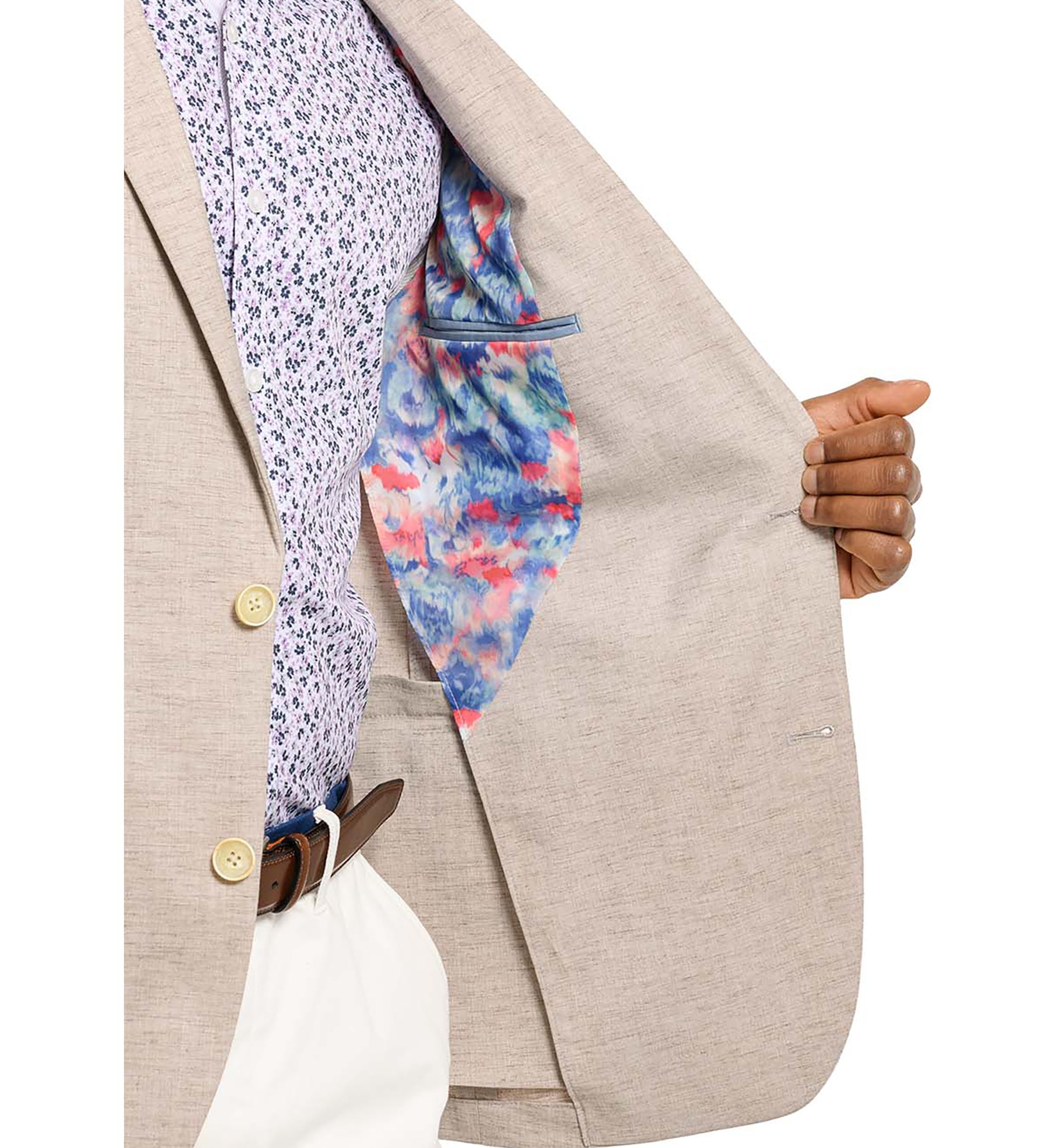 Mens Lino Solid Stretch Blazer