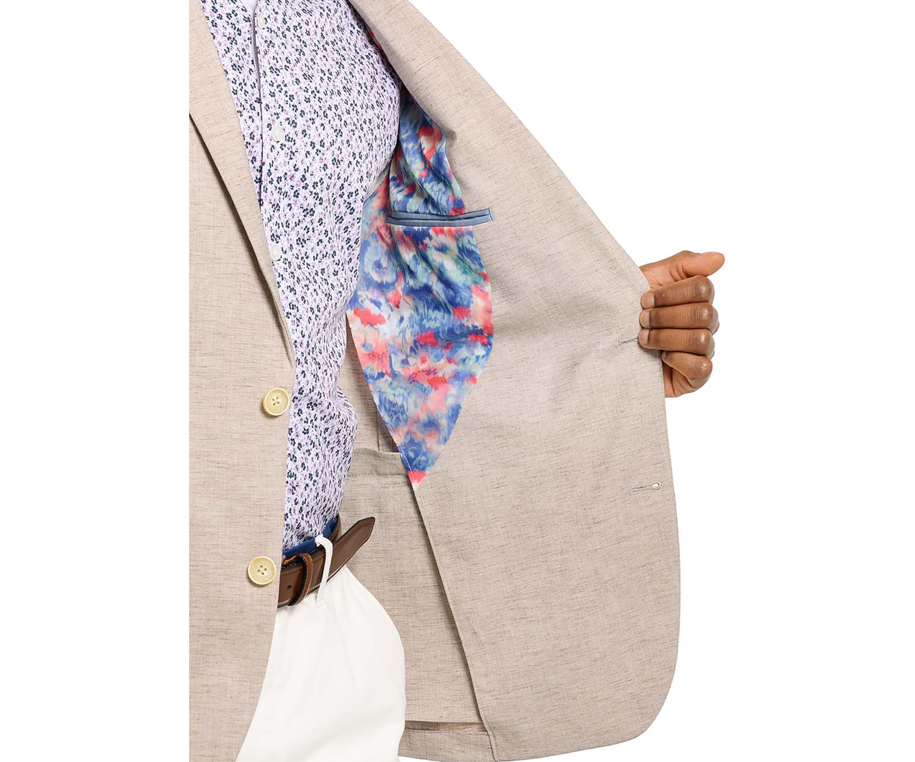 Mens Lino Solid Stretch Blazer