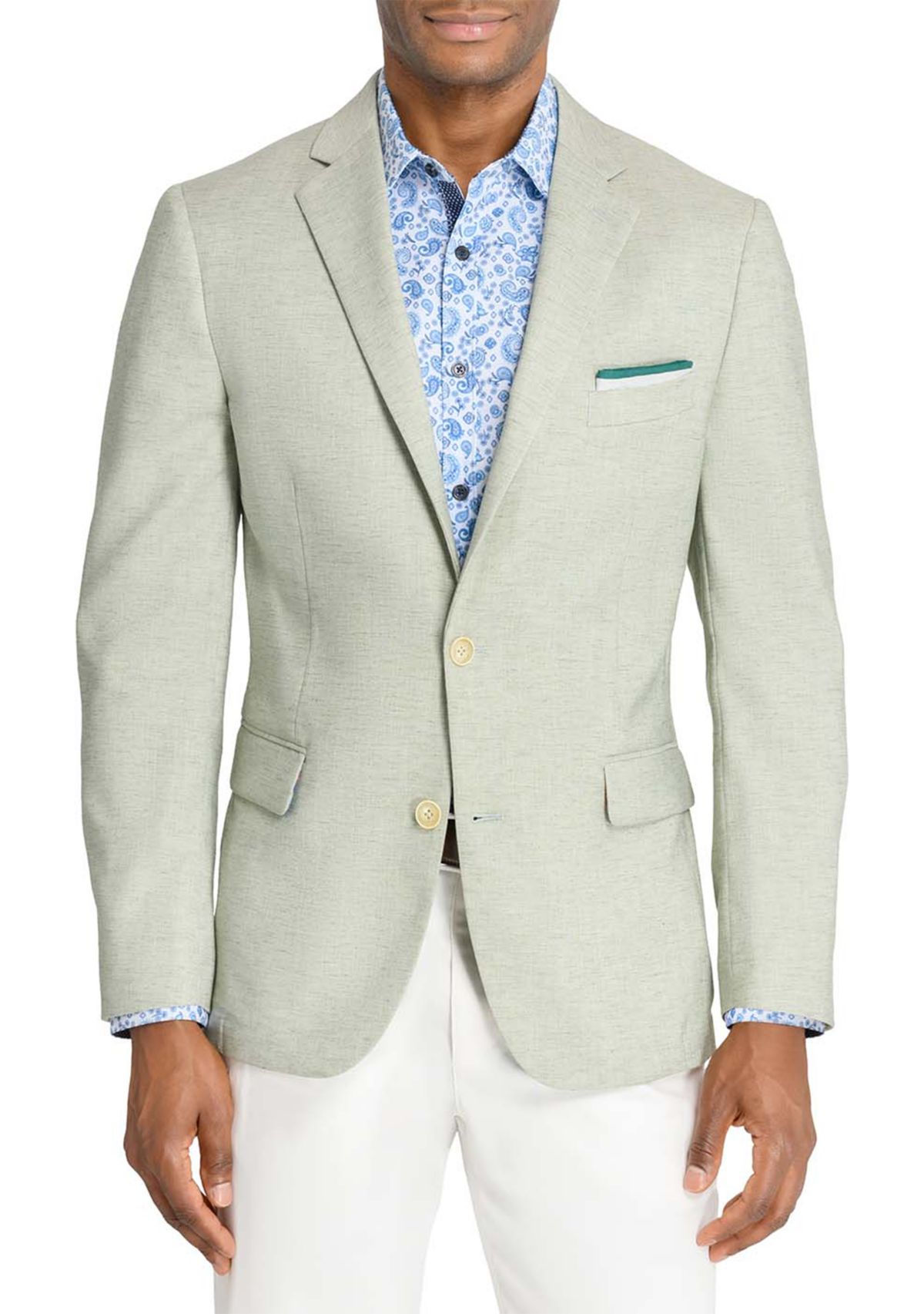 Mens Lino Solid Stretch Blazer